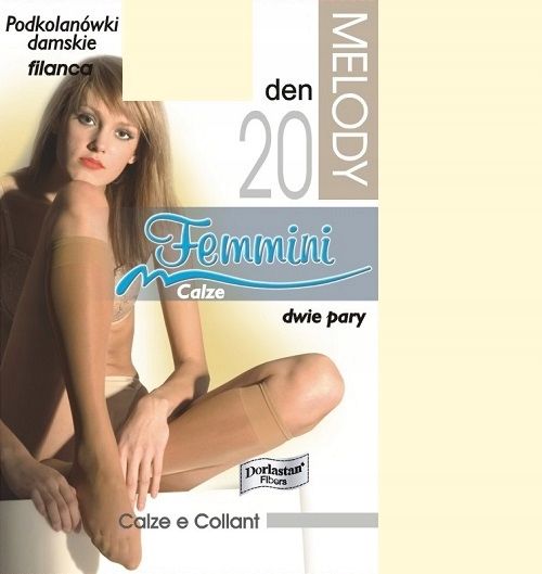  Femmini melody 20den kojinės iki kelių dvi poros nuage