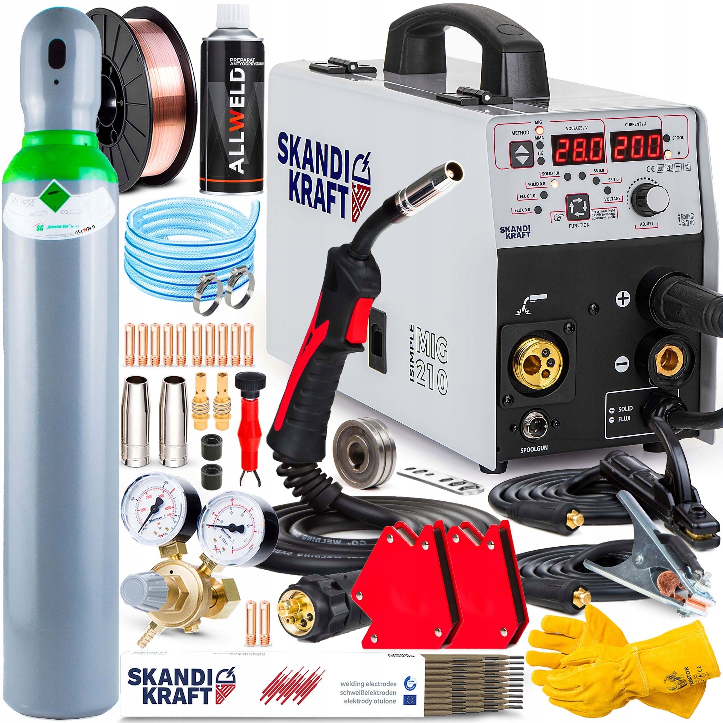  Inverterinis suvirinimo aparatas inverteris skandi kraft mig 210 mma tig 230v 200a flux
