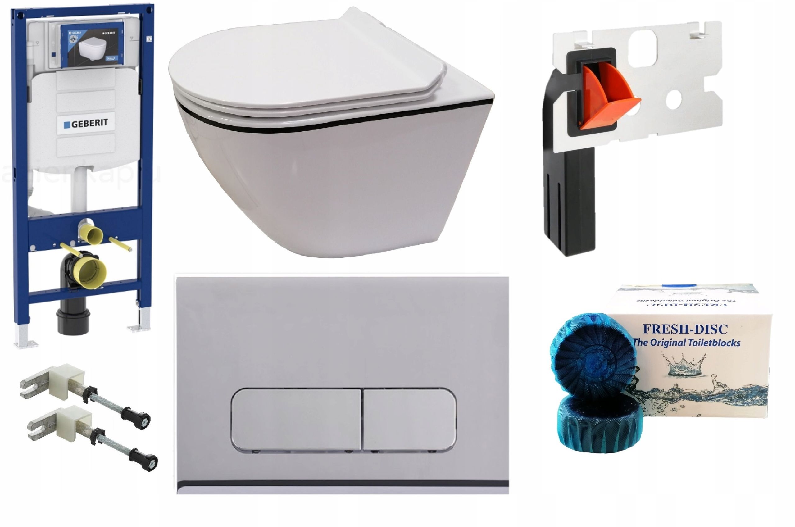  Wc rāmja komplekts geberit + atslēga + tualetes pods melns matēts + dēlis w/o+fresh