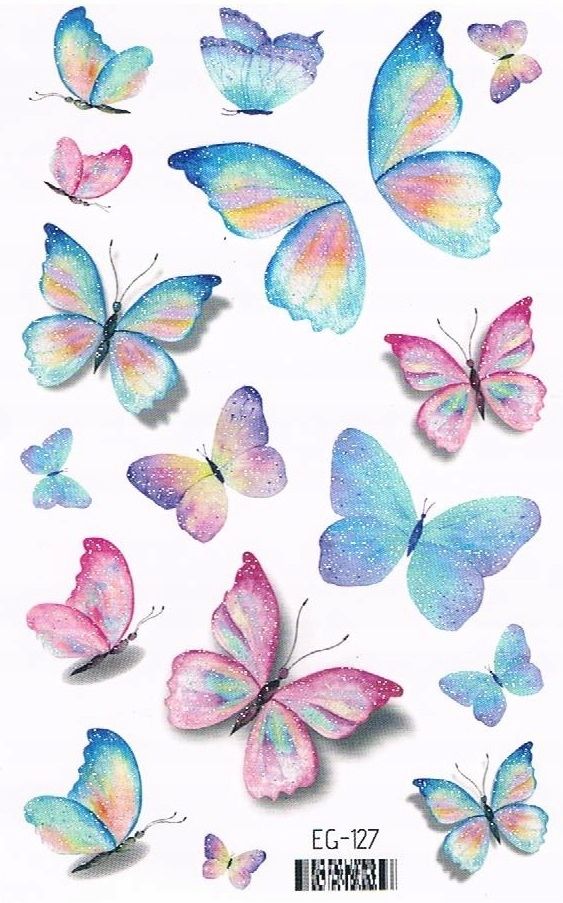  Washable tattoo shiny for children fish fish marine