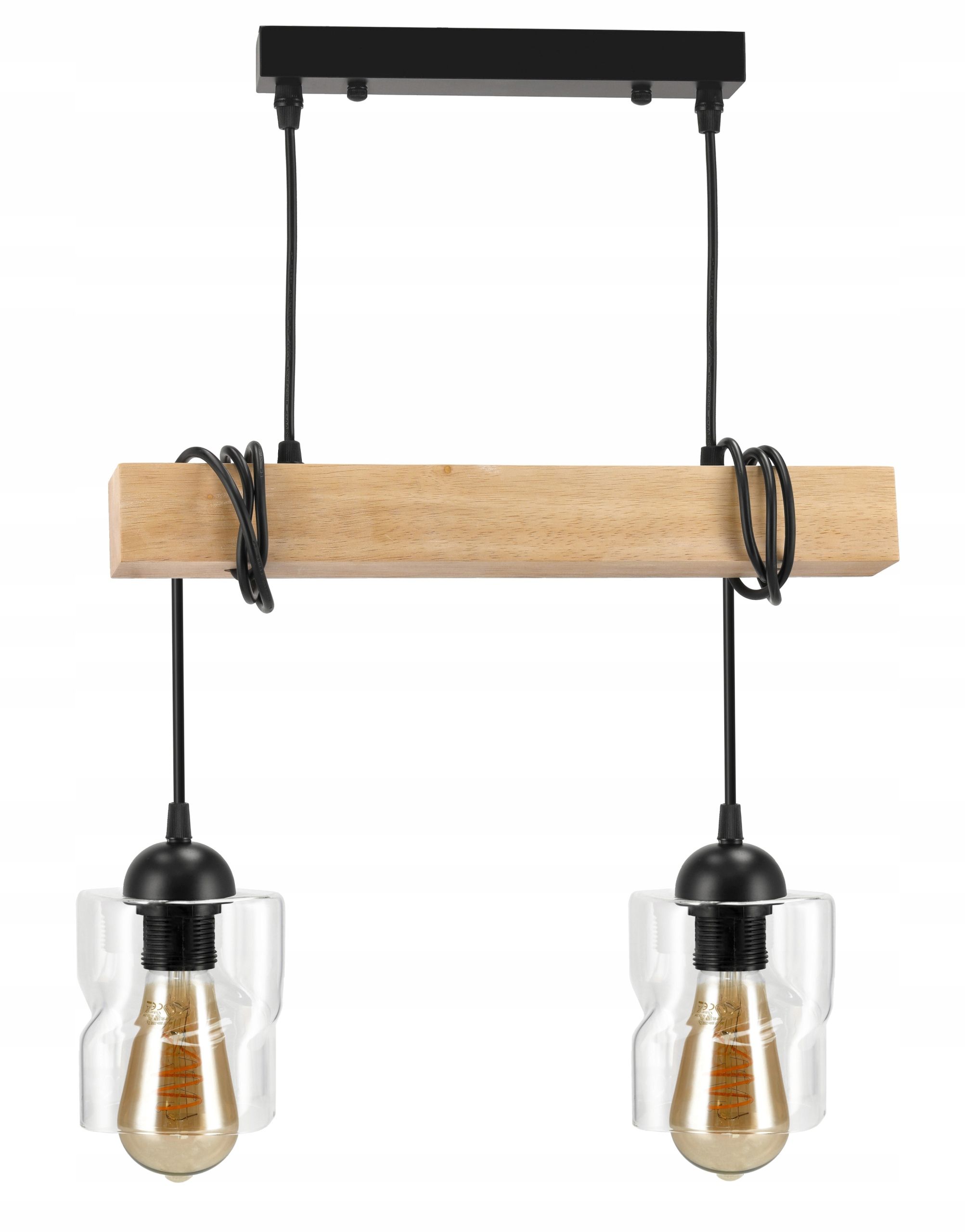  Stropné svietidlo visiace led drevený biala 3xe27 lampa amber jantár