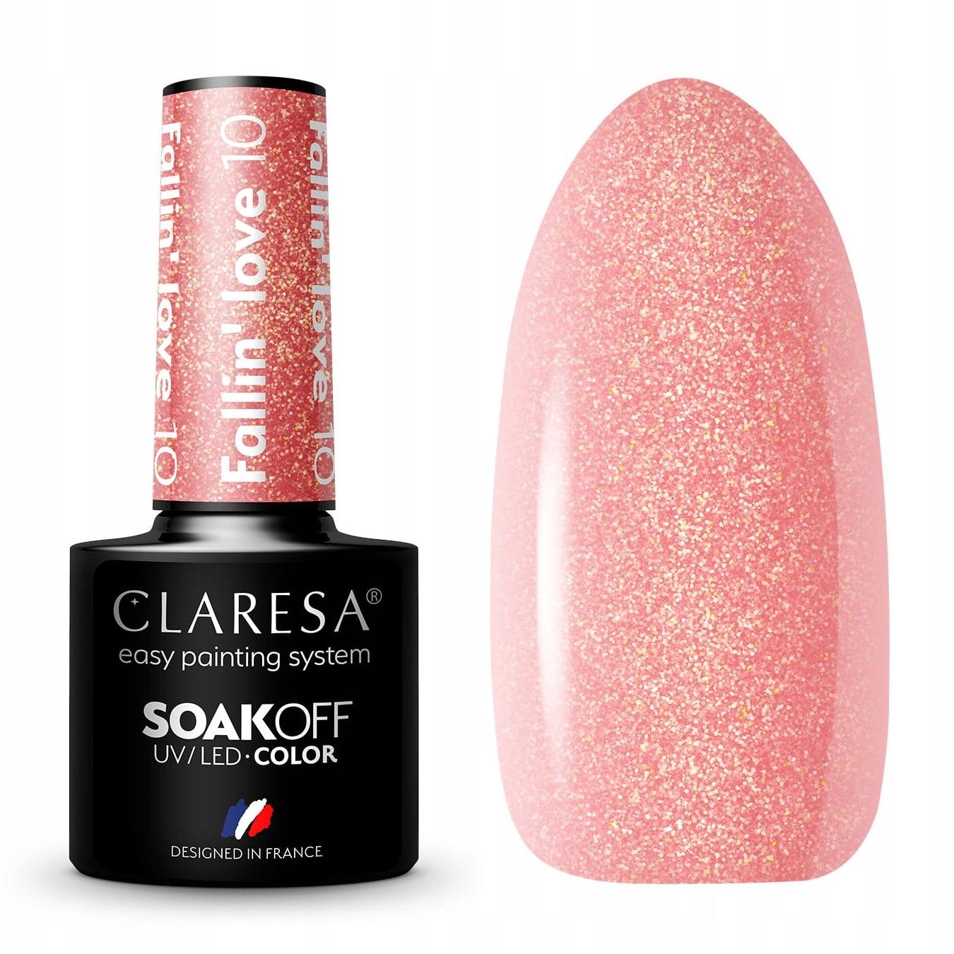  Claresa hübriid küünelakk burgundia glitter pink 554