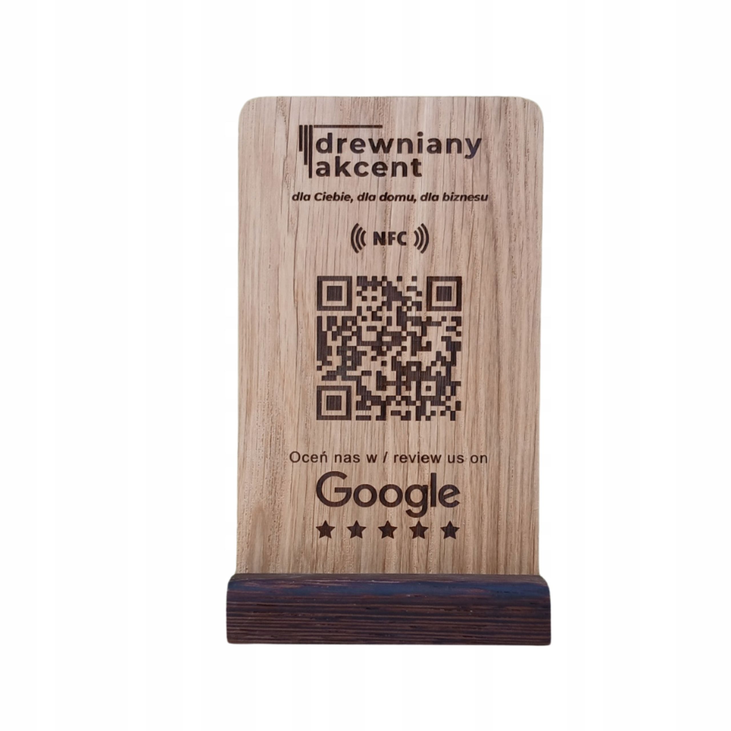  Dřevěný stojan nfc pro volby opinii, ocen nás w google pixel, qr, instagram
