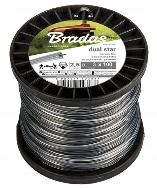  Řezací lano - větrné turbíny dual hvězdička 3mm x 100m ostrý i odolný
