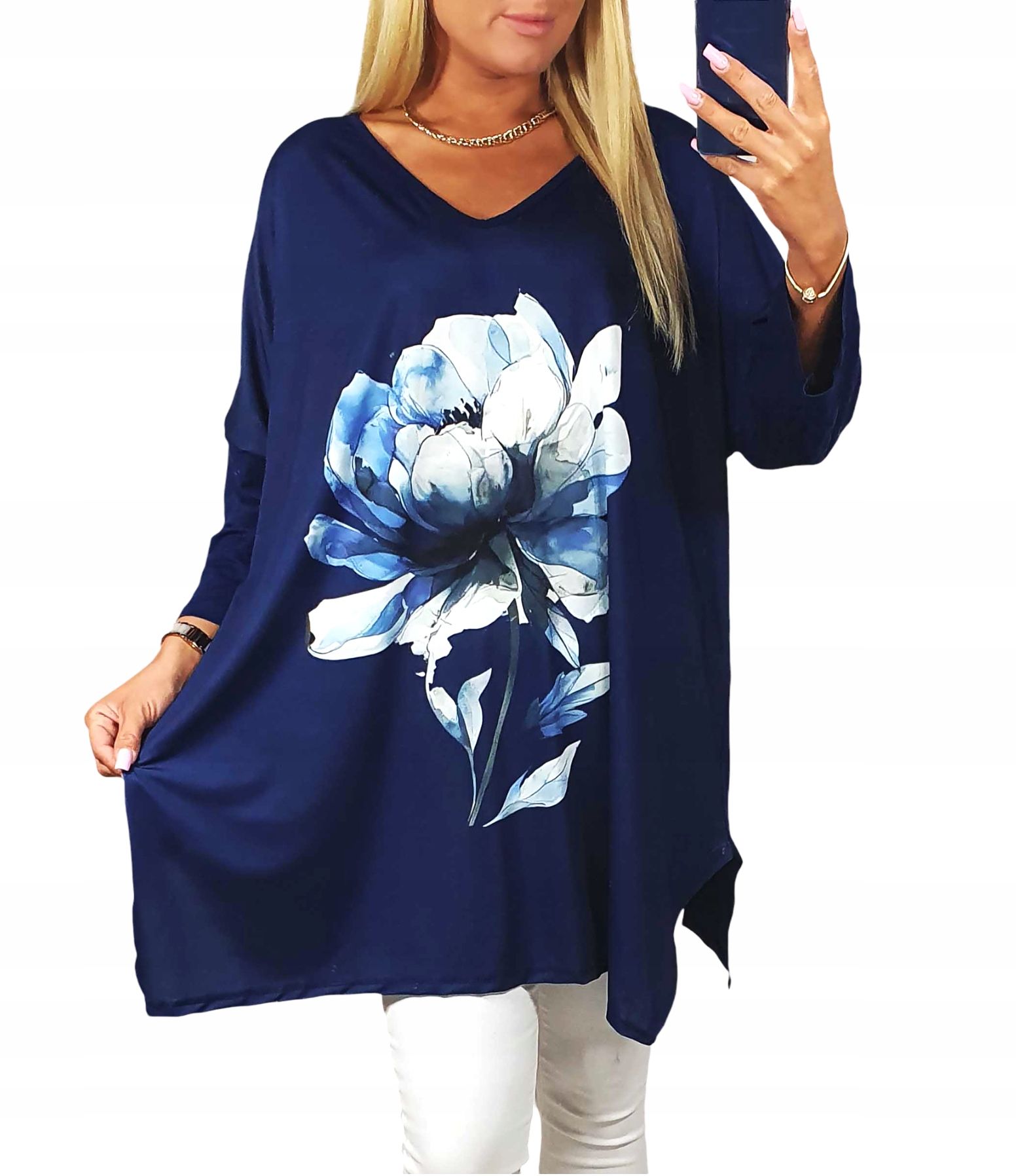  Tunika módne + size slobodný pohodlné veľký univerzálny listy 3xl 4xl 5xl