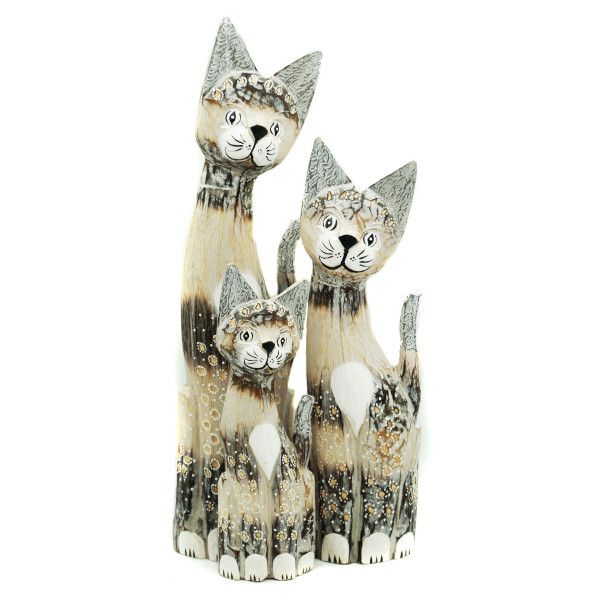  Katze kätzchen holzfigur wunderschön einzigartig dekoration oder geschenk 30cm