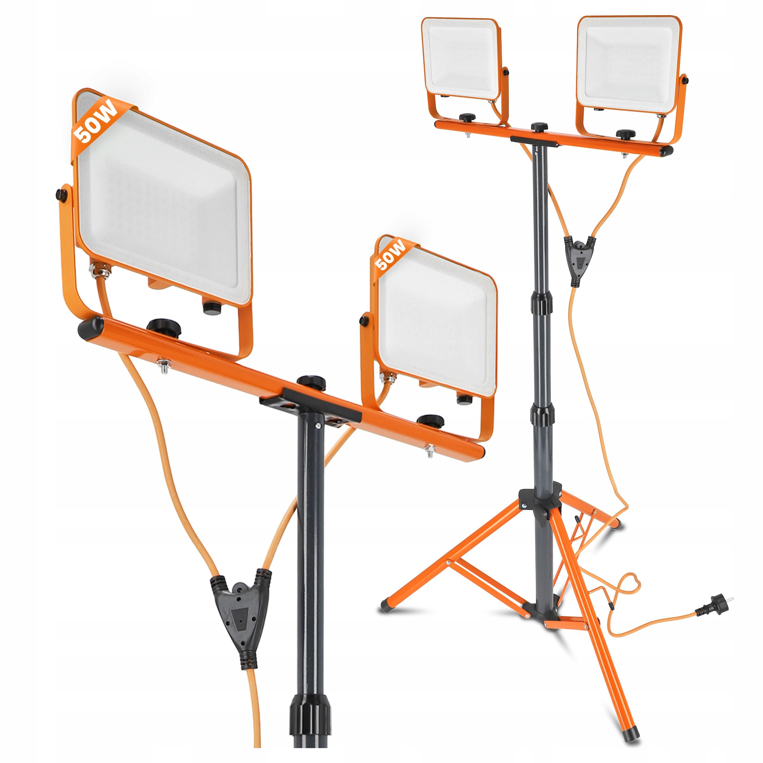  Led halogen stand construction spotlight 2x 50w 11000lm lamp on a stand