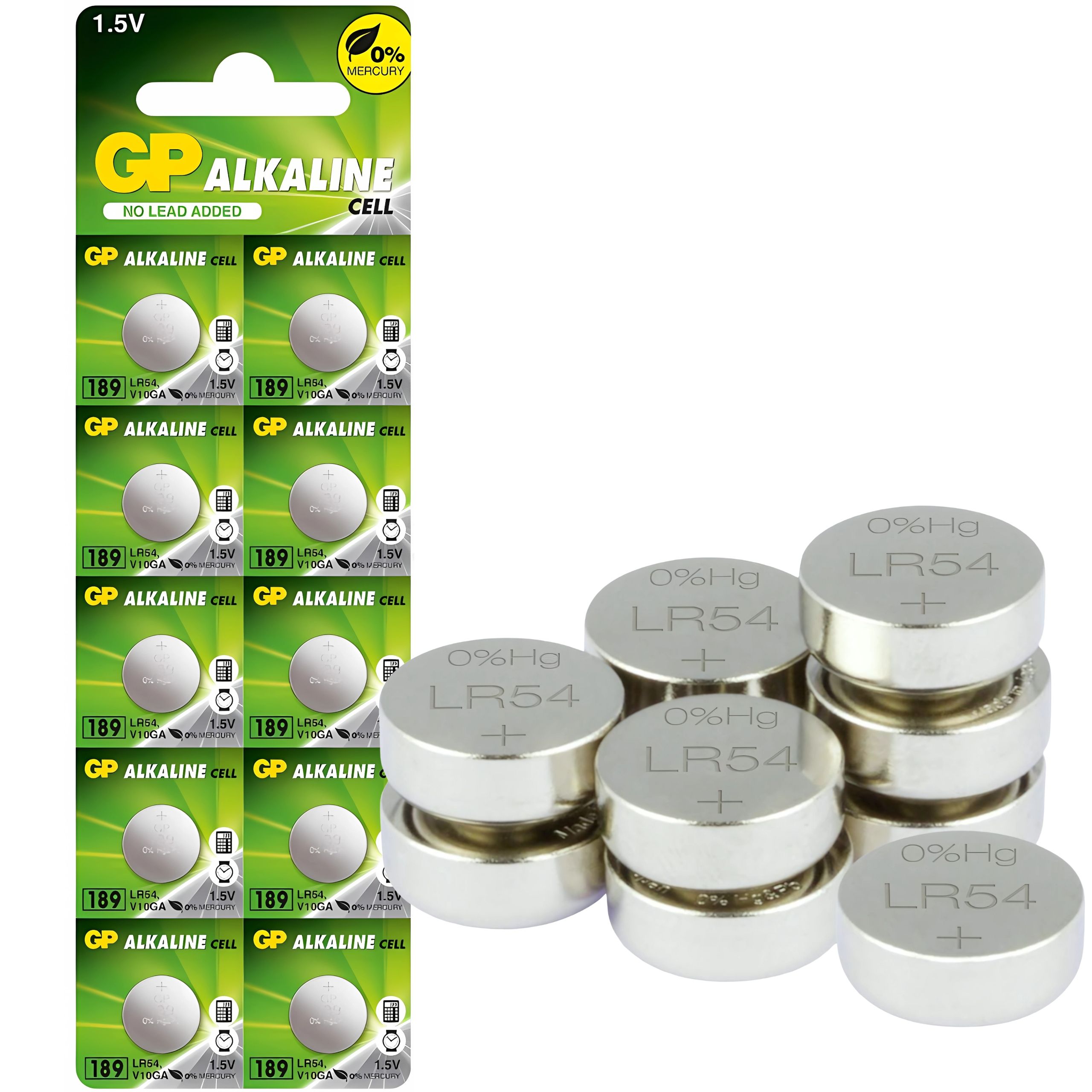  Alkaline battery pastylkowa gp lr54 (ag10, lr1130, lr54, 189) 10 pcs.