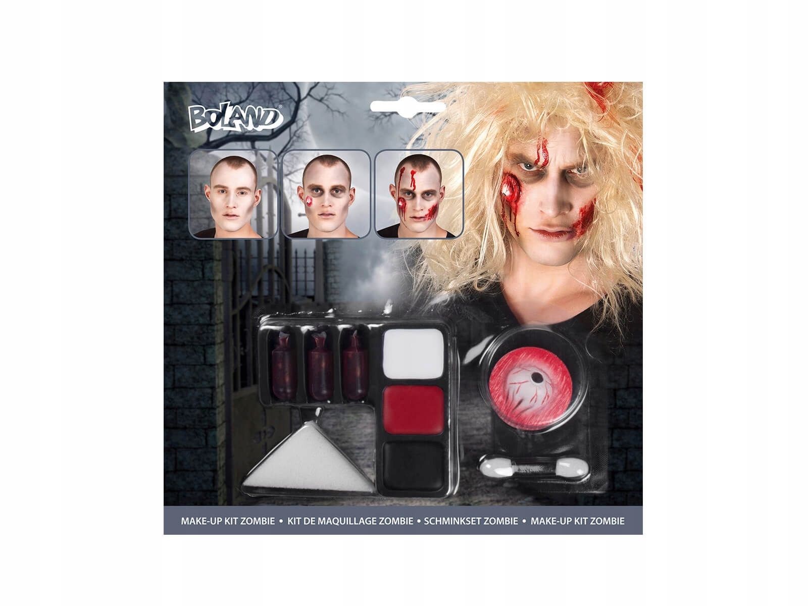  Kid&#39;s makeup set zombie halloween: paint, artificial blood, wound - boland