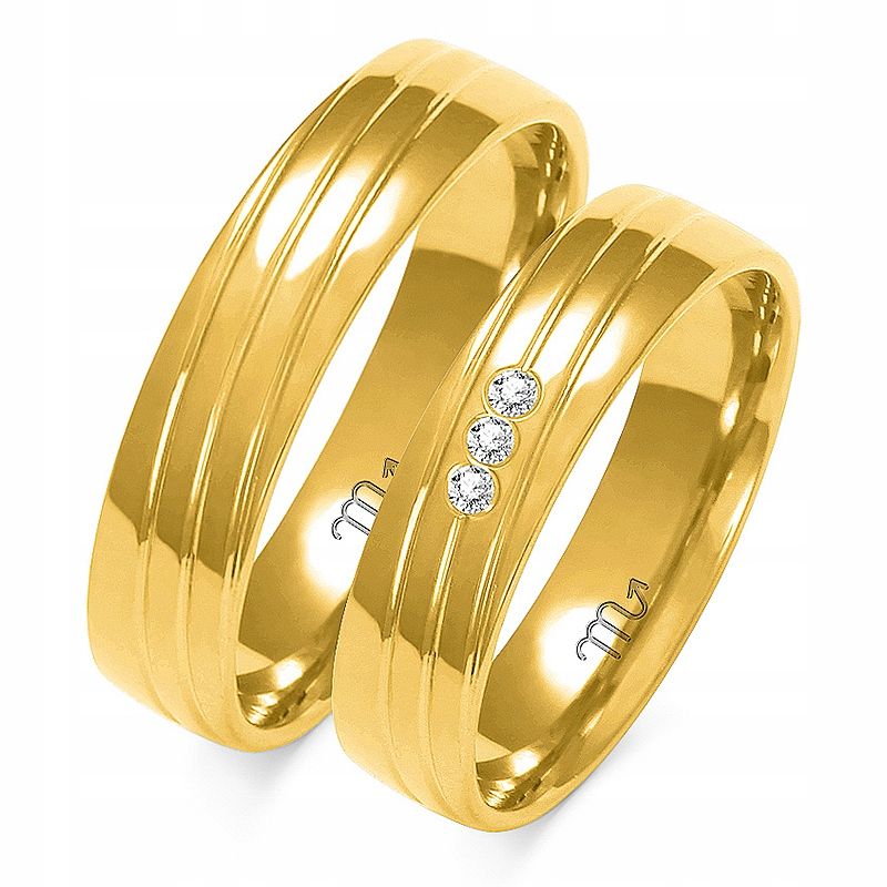  Eheringe golden 8k 5 mm zirkone id a-143