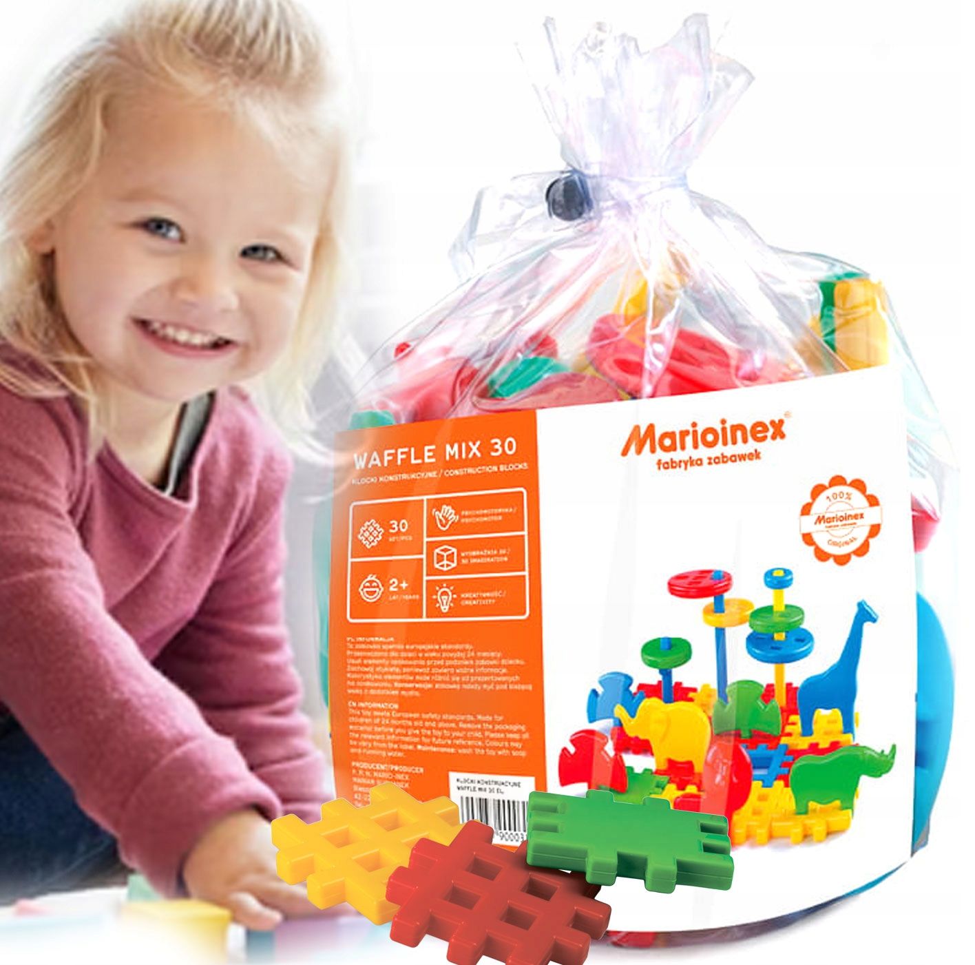  Marioinex blöcke waffle 104 pcs. großes set 2 kg – kreatives spiel