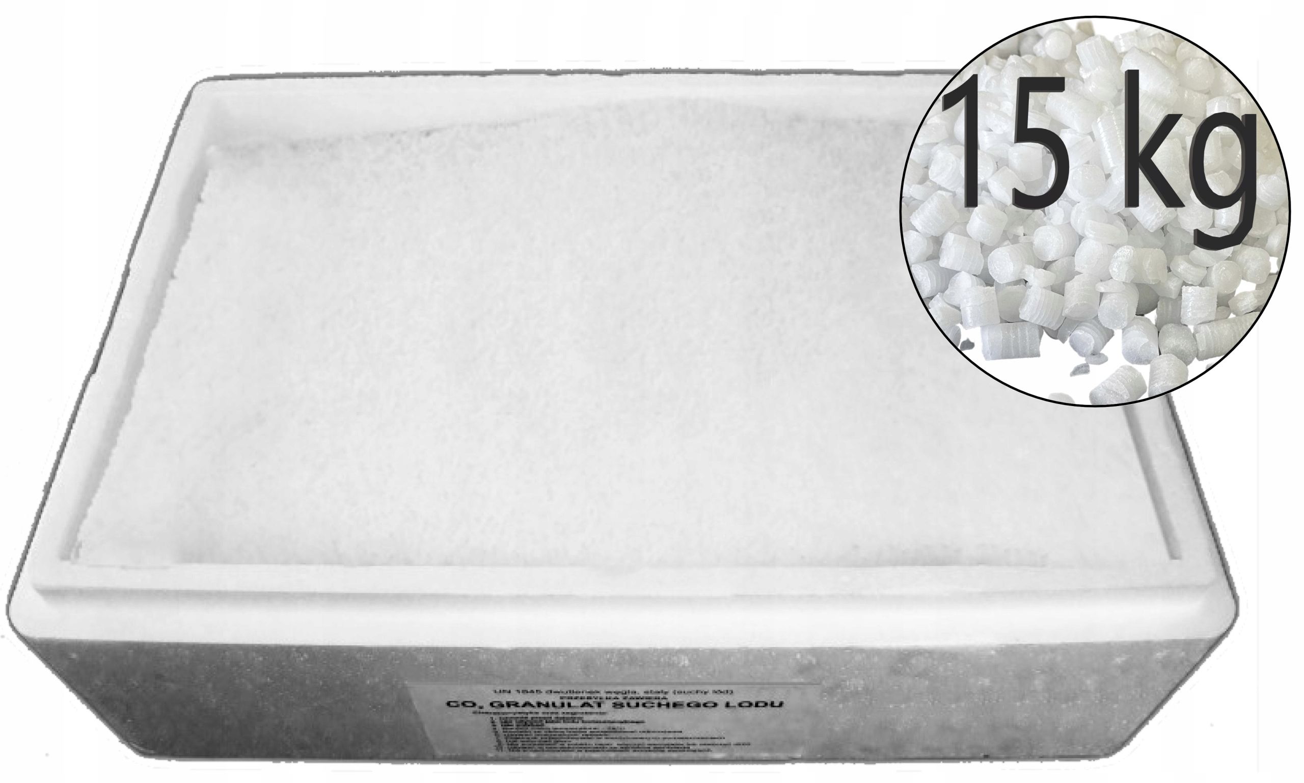  Sausas ledas maisto pramonei 3 mm 15 kg + termo dėžė
