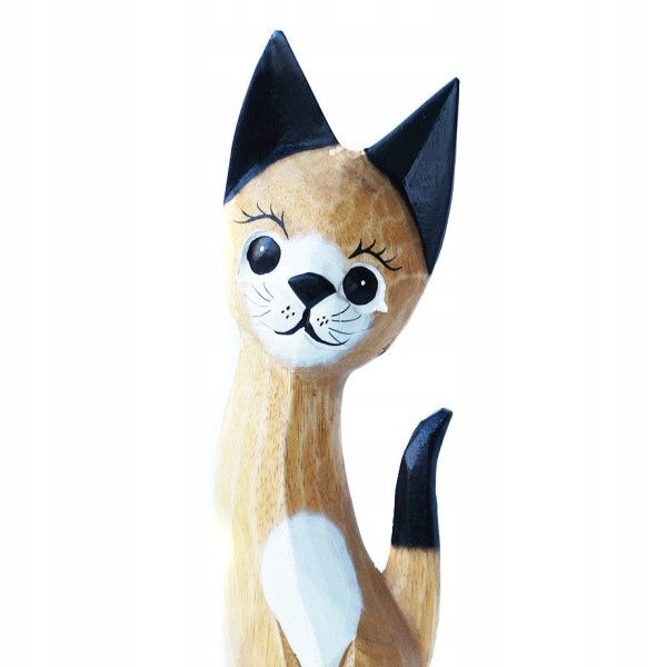  Katze kätzchen holzfigur wunderschön einzigartig dekoration oder geschenk 30cm