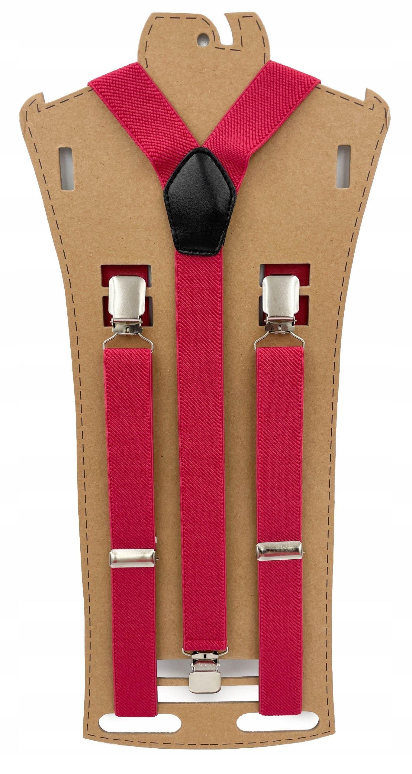  Burgundy uniform smooth braces for trousers