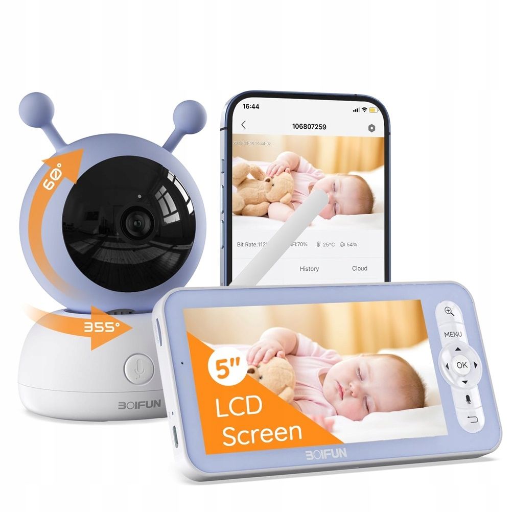  Mobilā aukle fotoaparāts uzraudzīt video mazuļiem 3.2" lcd 1150mah