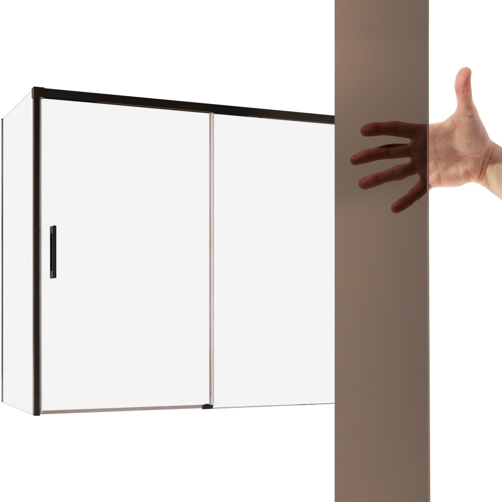  Badezimmerwand glas schwarz 140x80 l graphitfarbe + reinigungsschaum dämmerung