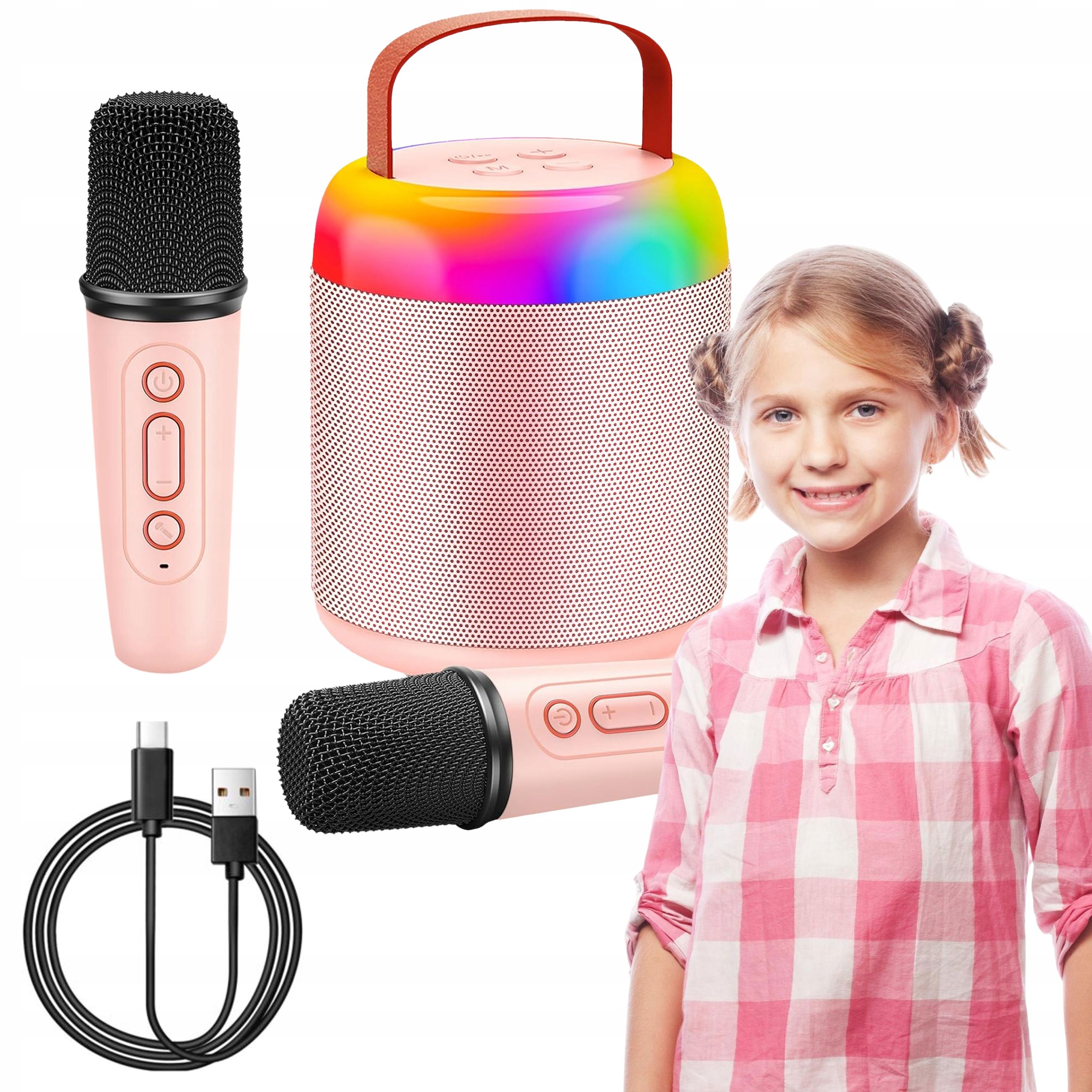  Karaoke rinkinys 2 mikrofonai + belaidė garso kolonėlė "bluetooth" super skambėti