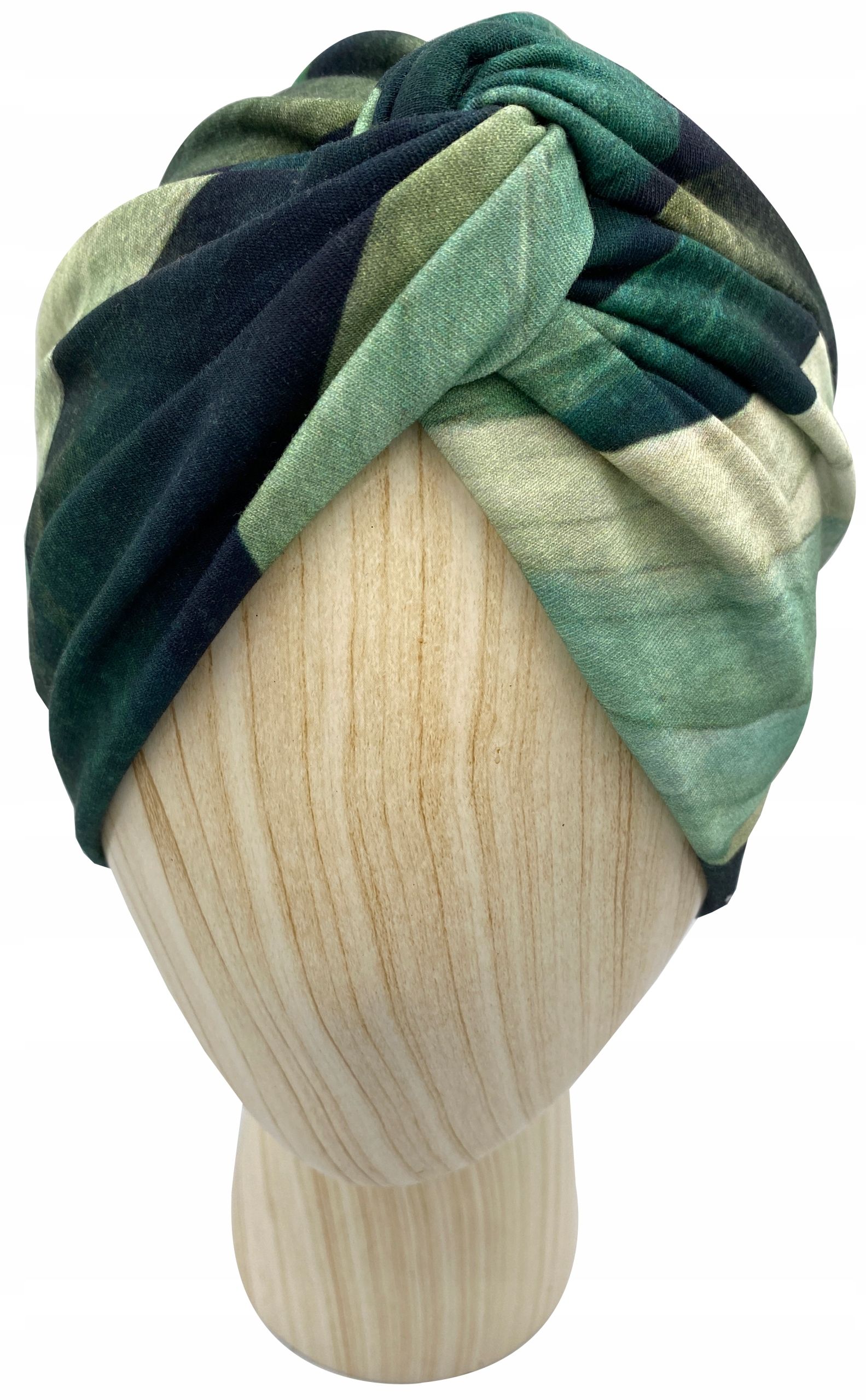  Mütze turban twist jersey baumwolle green lines onkologie