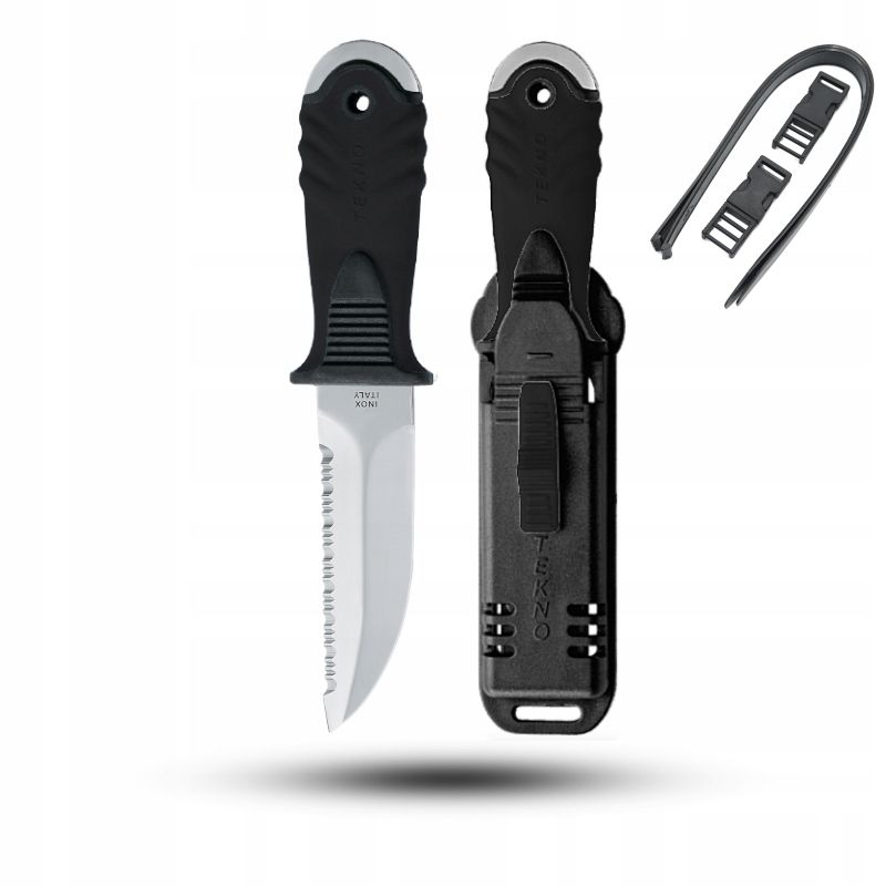  Diving knife mac coltellerie aquatys - black - aqt12.n + case + straps