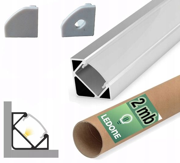  Kopa melns alumīnija profils atzina slim eco led sloksnēm 2m + kapuci
