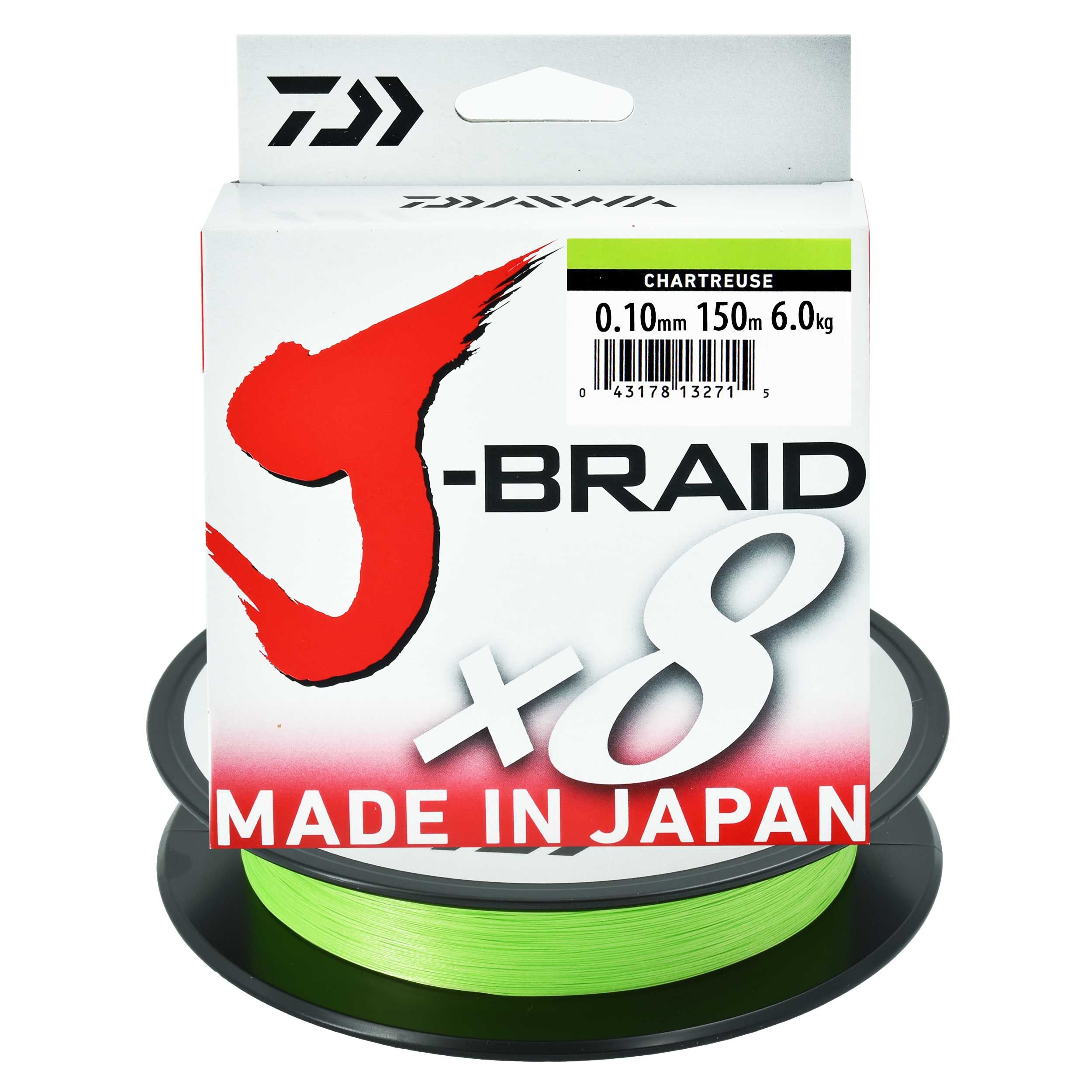  Pletené lano japončina daiwa j-braid x8 8prelínanie 0.10mm 150m 6kg zelený 1 ks.