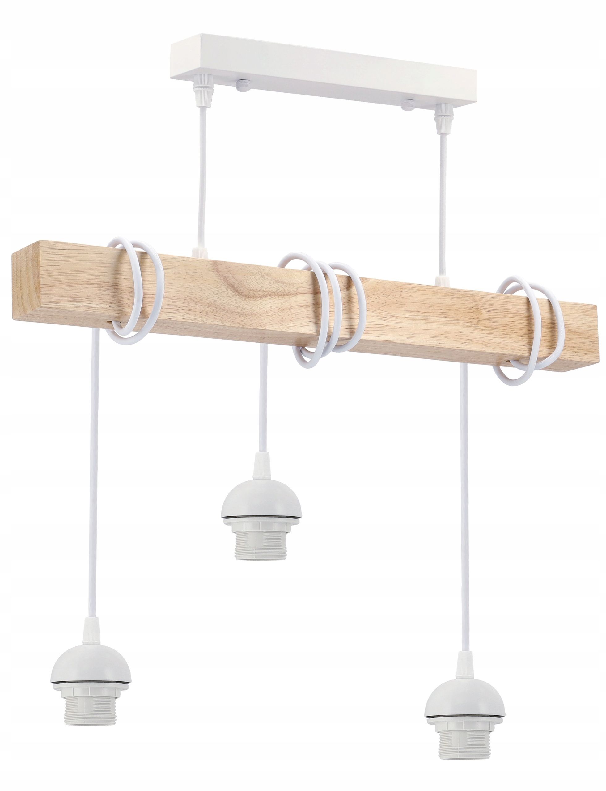  Stropné svietidlo visiace led drevený biala 3xe27 lampa amber jantár