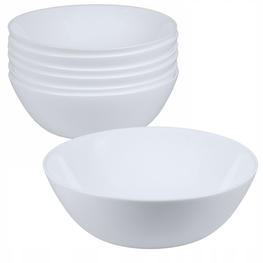  6x šalátový bar misa biala 16cm hladké opal misa množina misy šalát