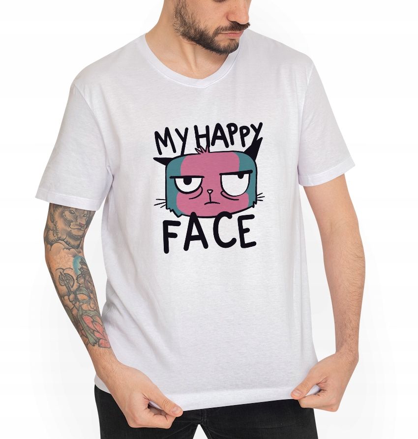  T-shirt mit katze sie potknal muster geschenk l