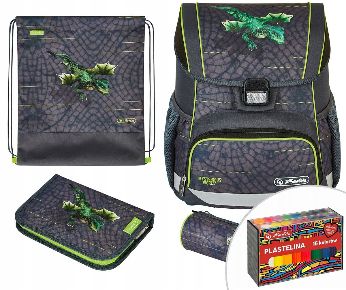  School backpack herlitz loop + techmech set 4in1 for first grade