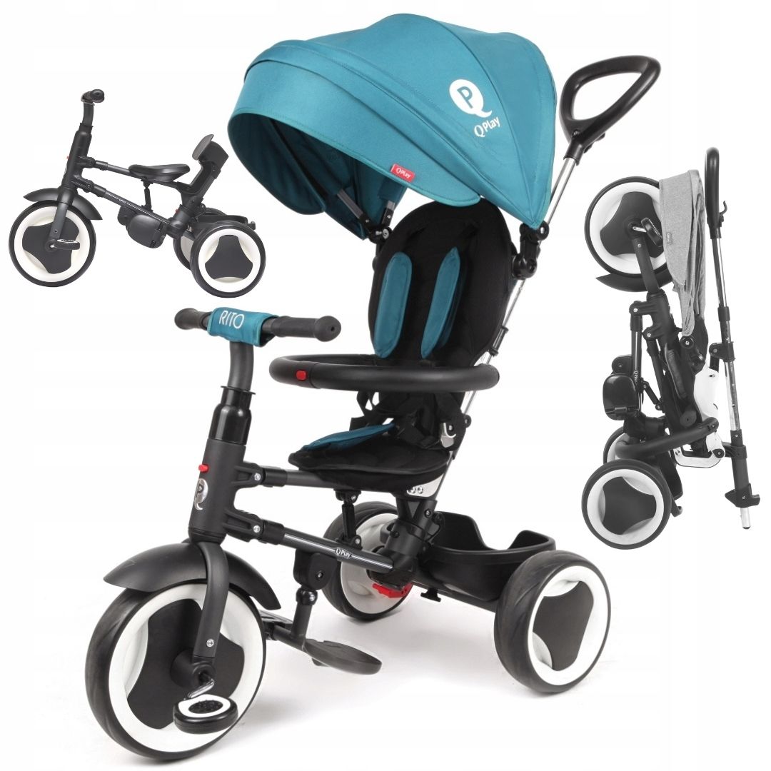  Tricycle 3in1 pusher stroller for children rito star qplay grey