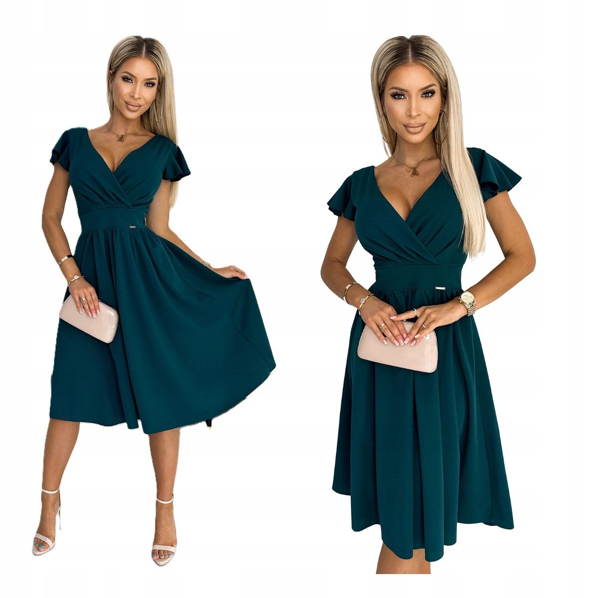  Damenkleid elegant kleid mit ausschnitt i kurz ärmel
