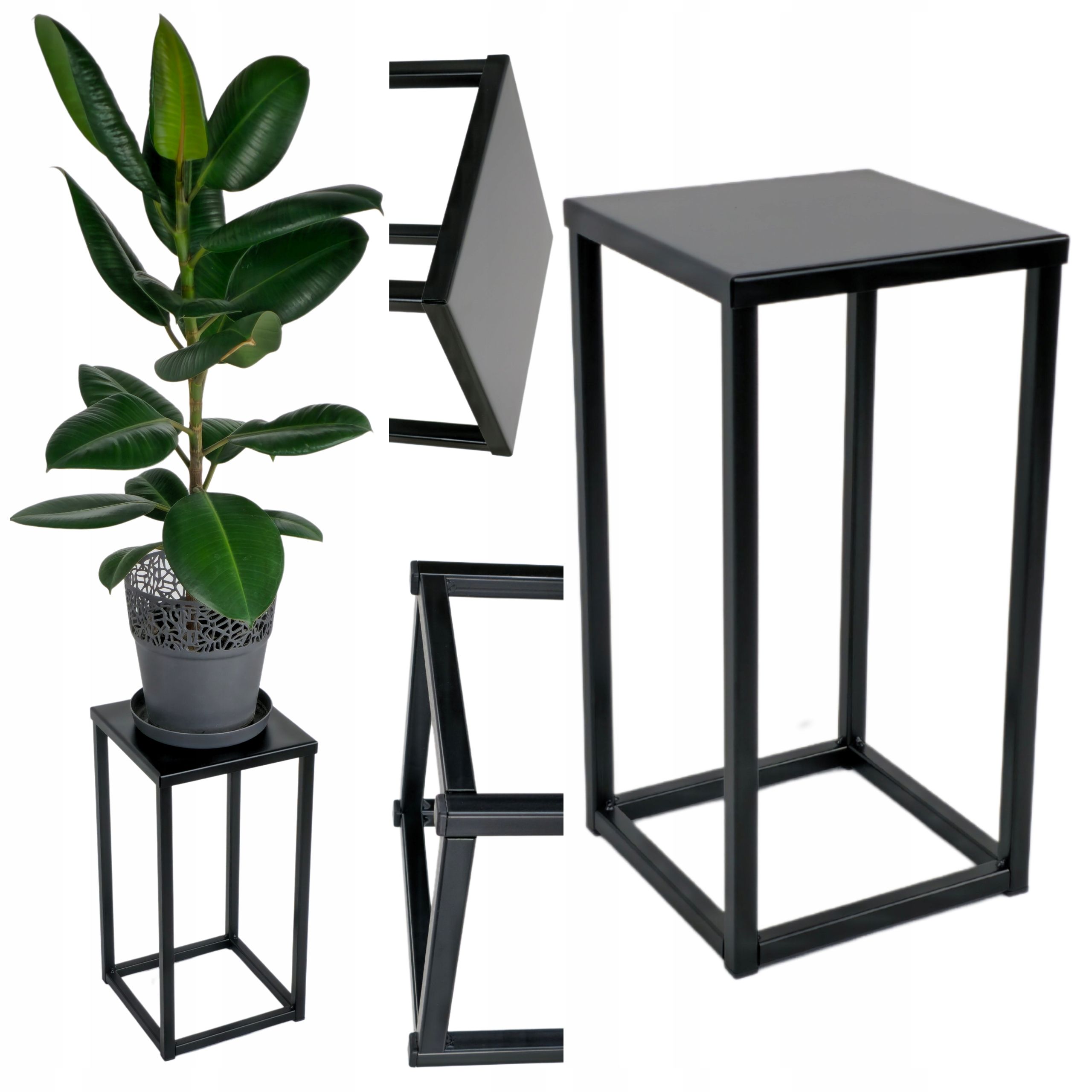  Metal stand for flowers white 80cm wooden platform flower stand standing loft style