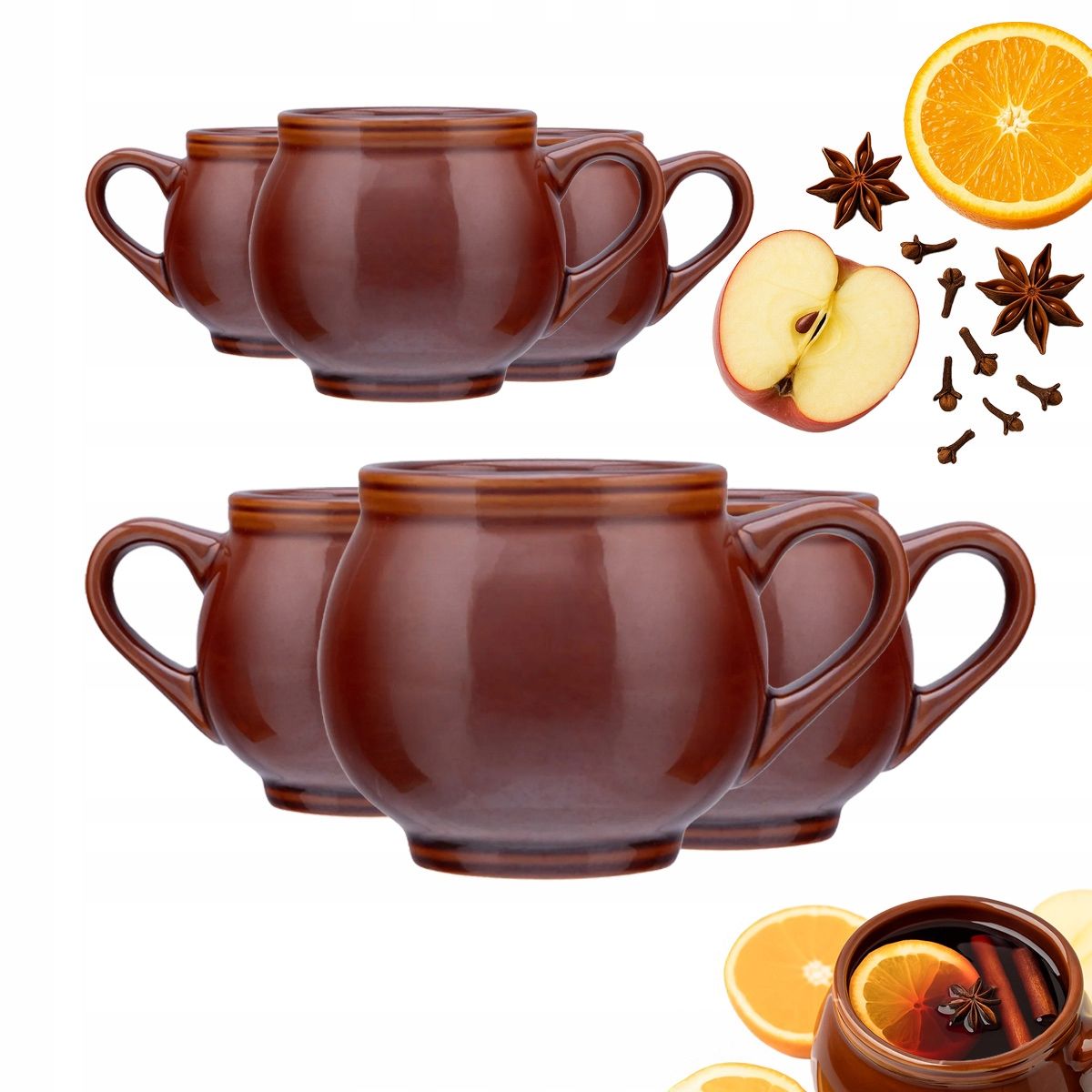  Tassen mit nach gehör für glühwein wein i bier keramik altom design 250 ml 6 pcs.