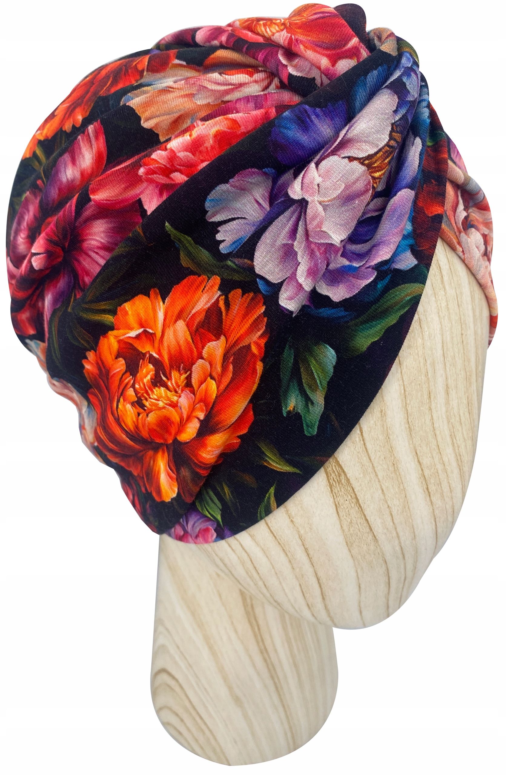  Mütze turban twist jersey baumwolle green lines onkologie