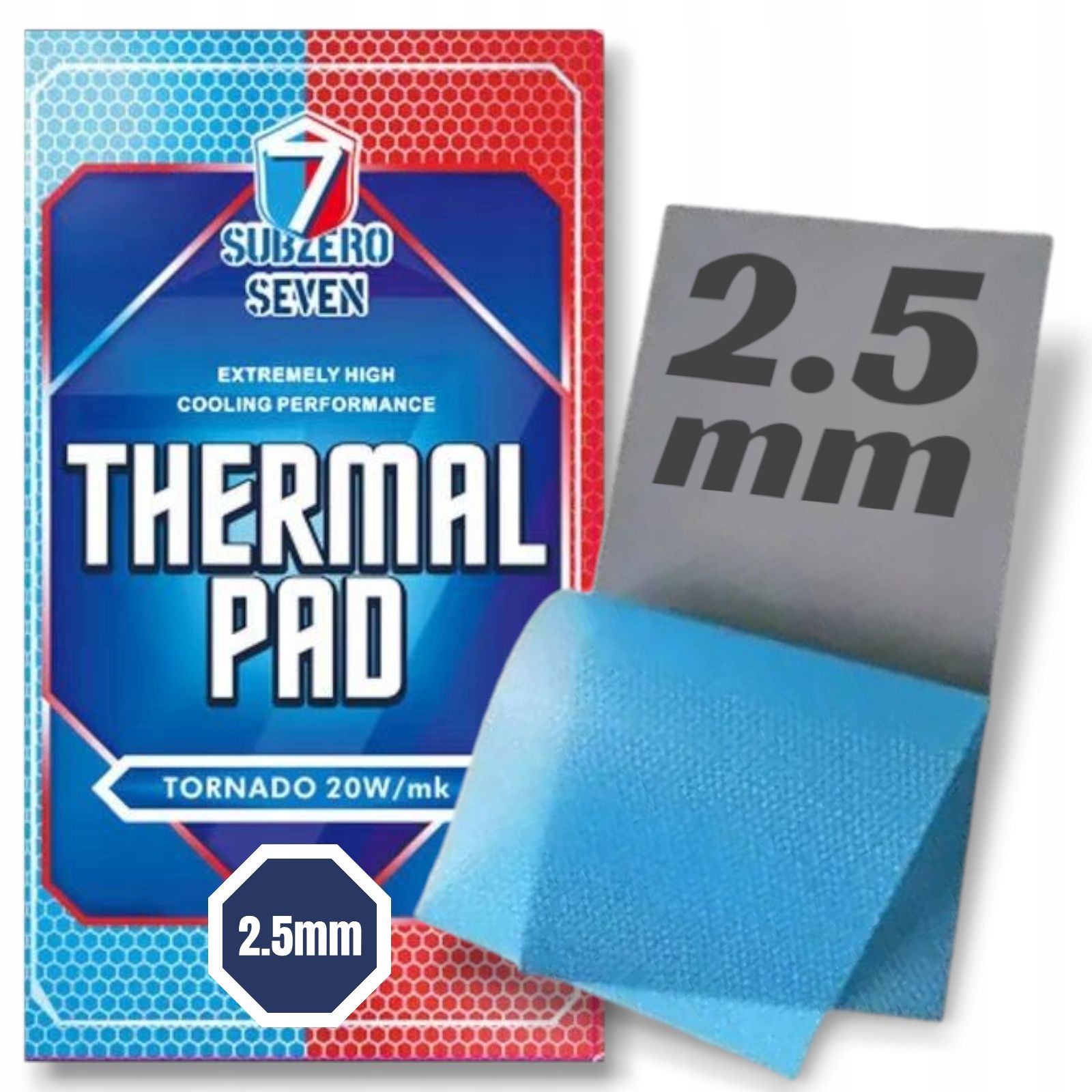  Termopad subzero seven / 2,5mm / 85x45mm / === 20w/mk === / games