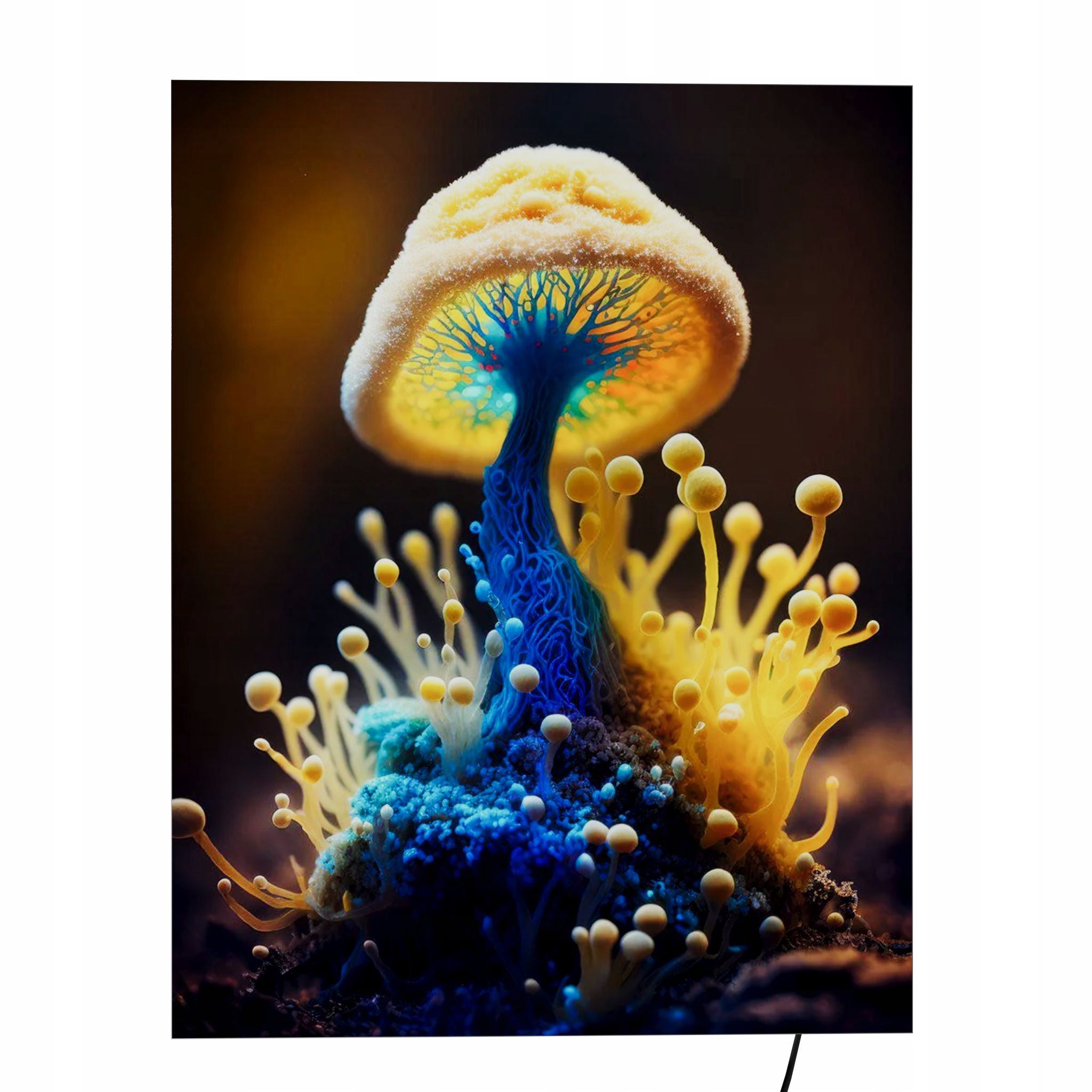  Sienas panelis ar led apgaismojumu 46 cm x 75 cm sēnes