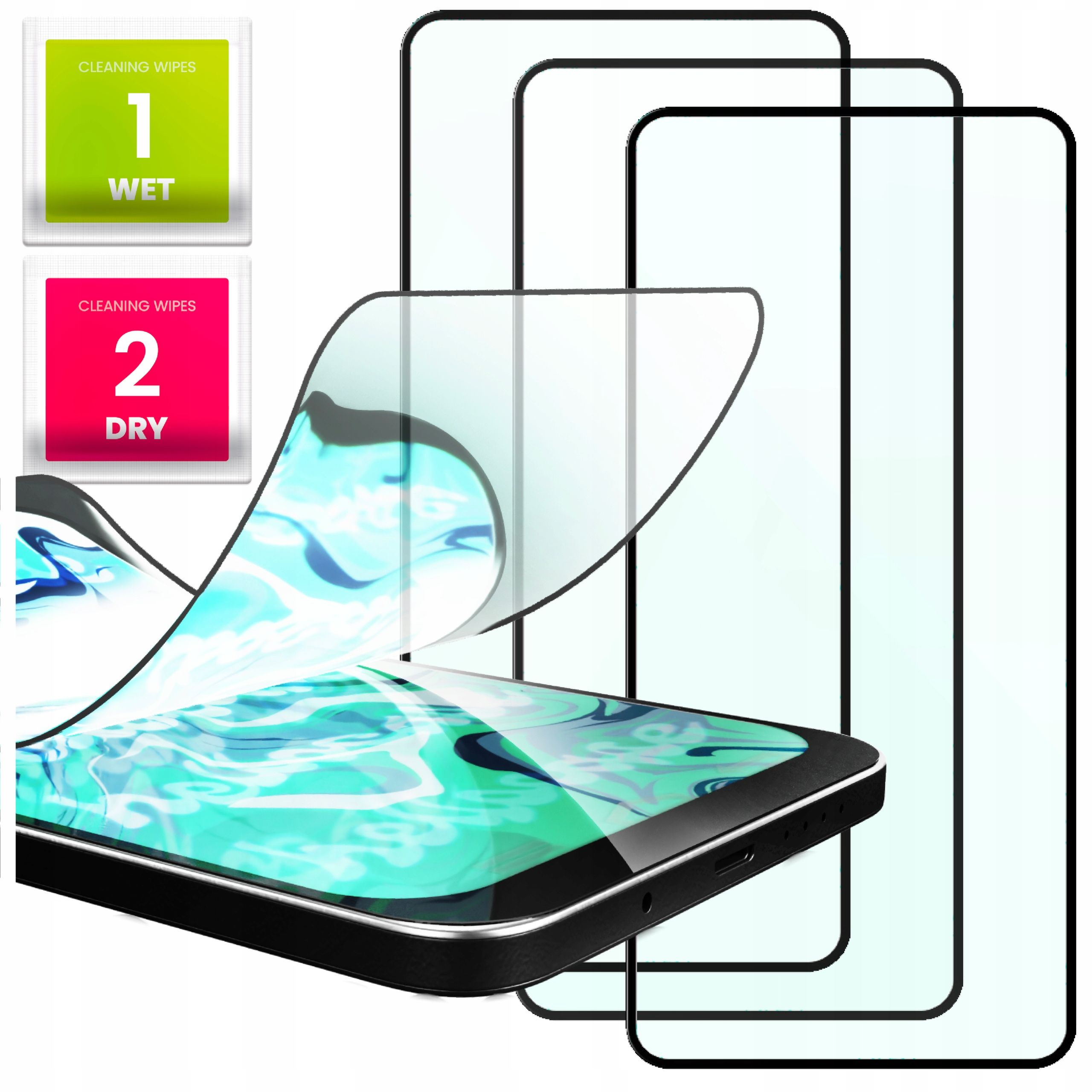  2 pcs. tempered glass - oppo reno 4 f / reno 4 lite / reno 4 se (full, 5d)