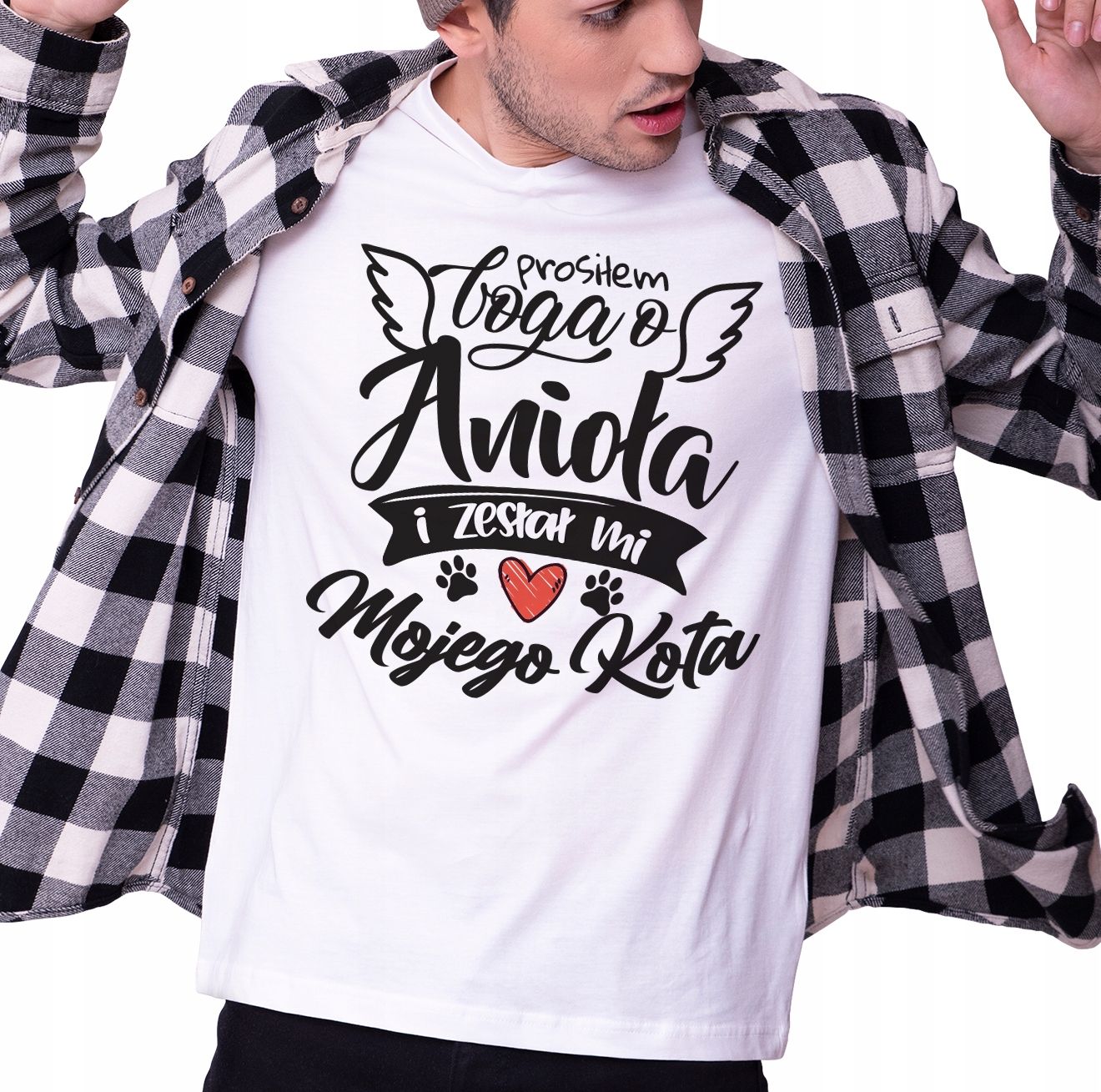  T-shirt mit katze sie potknal muster geschenk l
