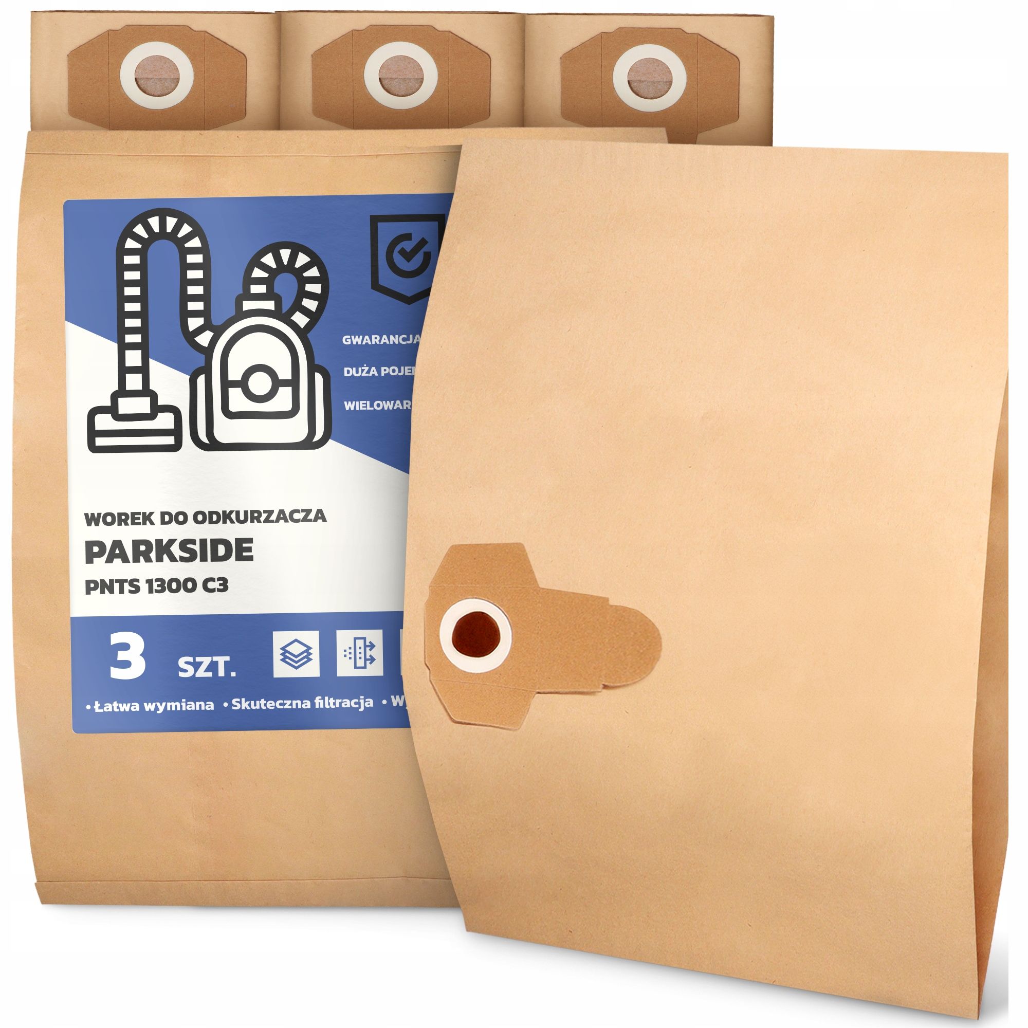  Bag for a vacuum cleaner parkside pnts 1300 c3 paper two-layer bag 2a 2a