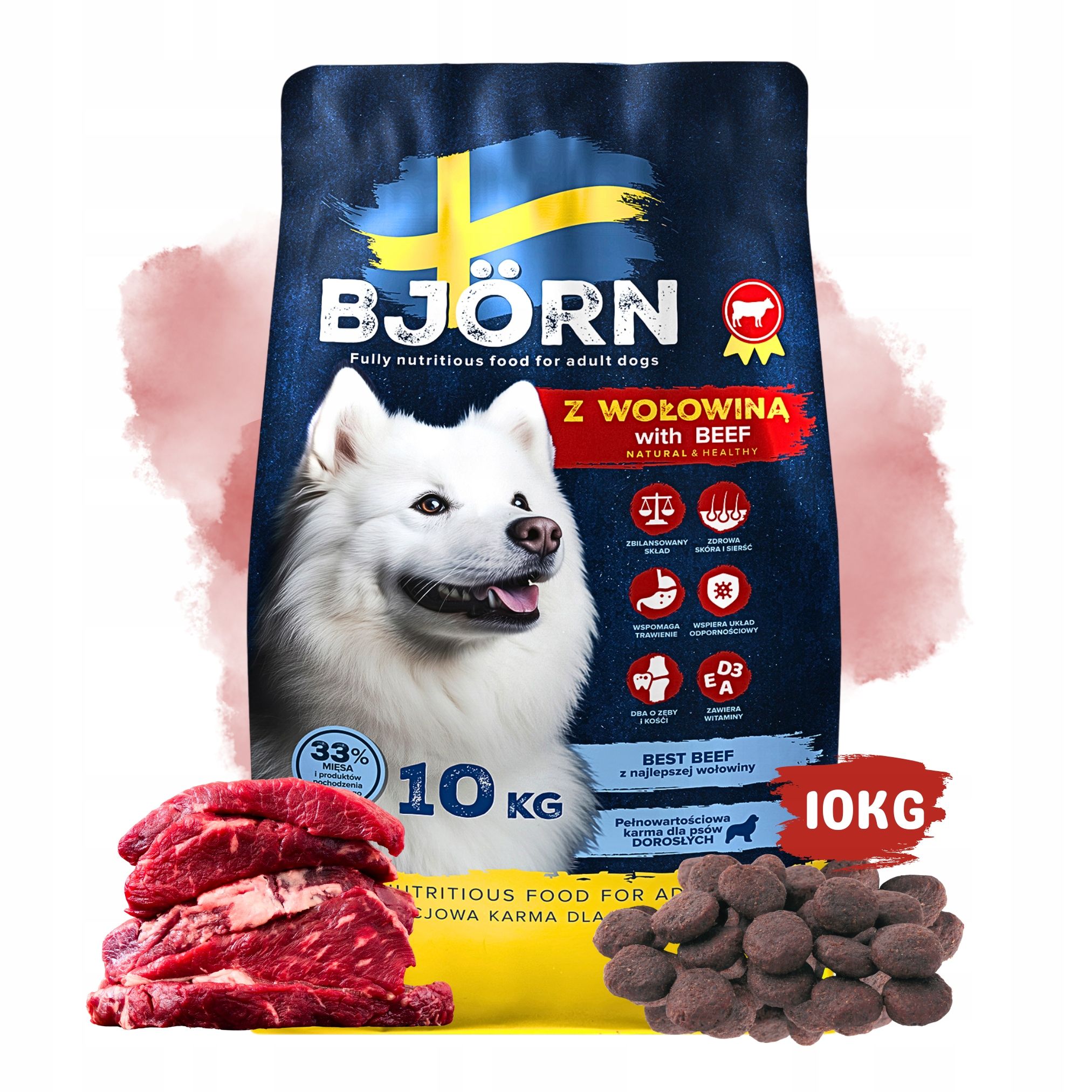  Suché jedlo pre psa s vitamínmi veľký rasa 10kg dla pastier labrador husky