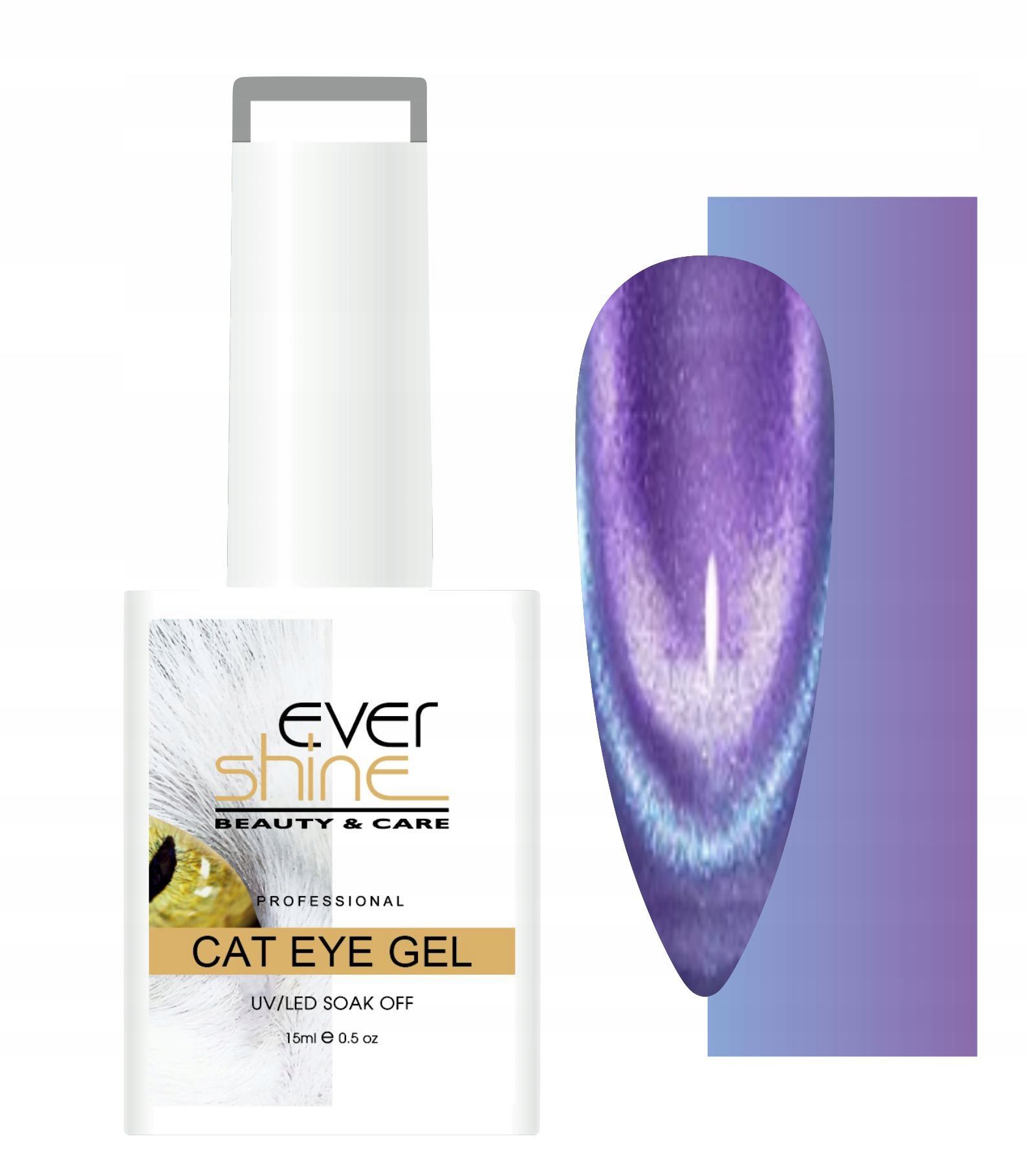  Cat eye hybrid-nagellack champagnerfarbe golden mit silber in partikeln evershine