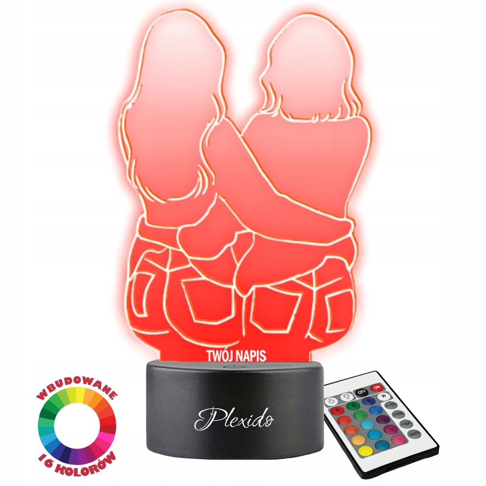  3d nakts gaisma led par dāvanu valentīna diena gravēšana