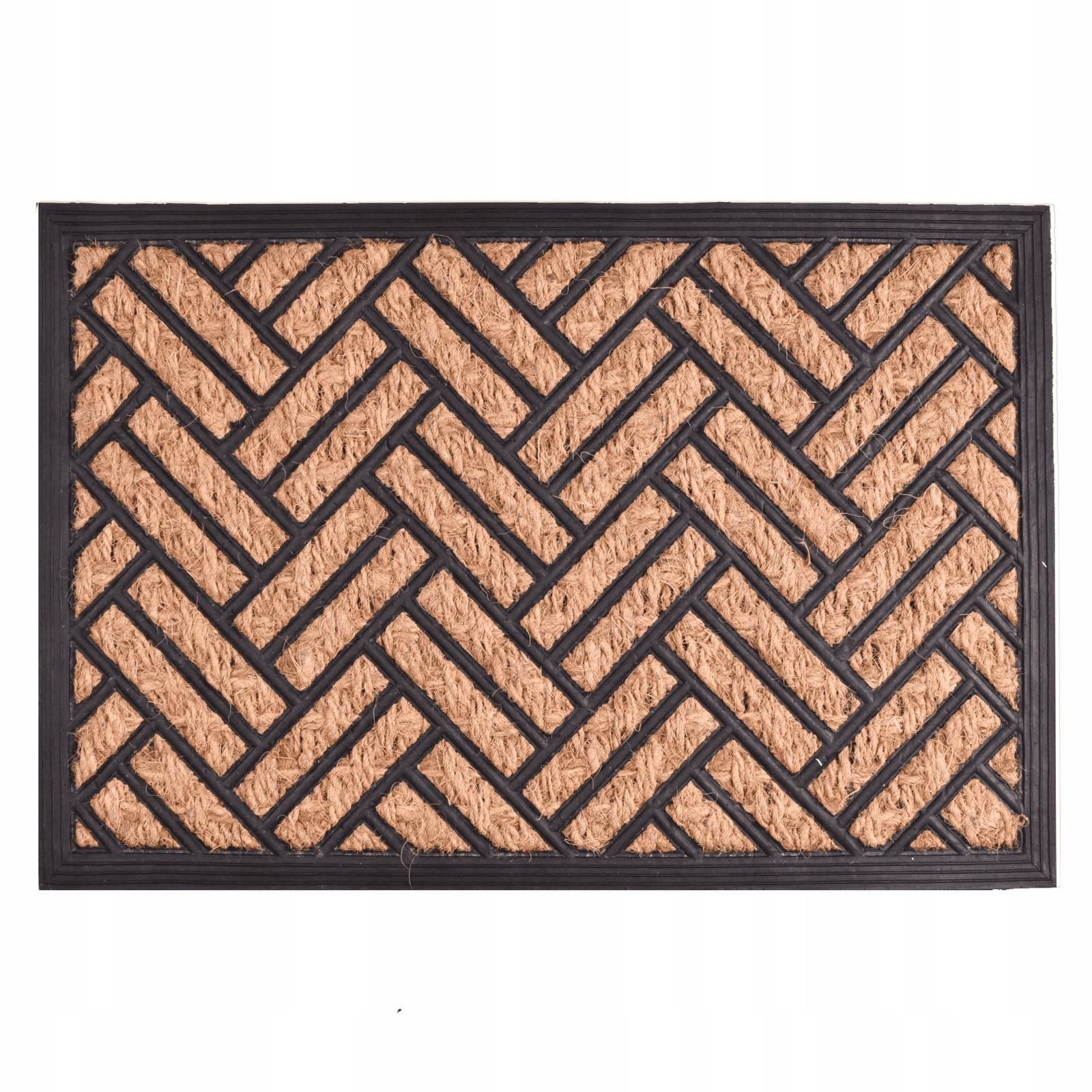  Kājslauķis 60x40 cm kokosrieksts ar apdruku hello kvadrāti brūna krāsa