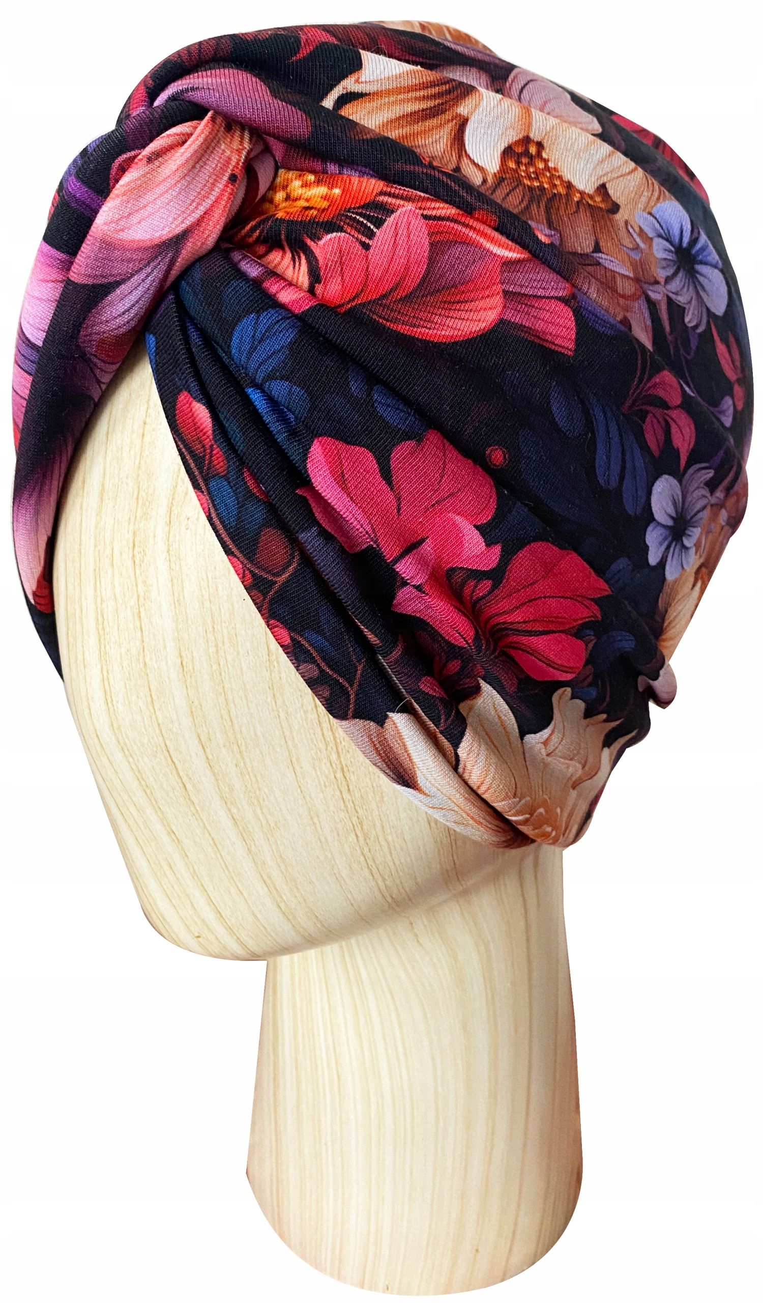  Mütze turban twist jersey baumwolle green lines onkologie