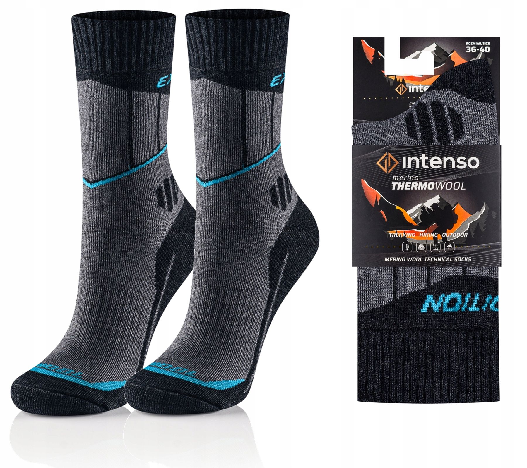  Trekingové ponožky z merino vlny 90% merino termoaktívne hustý teplý