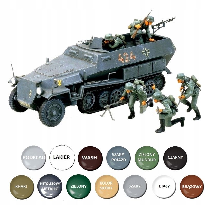  Modelis cisterna pantera tank panther type g + akrila krāsas modeļiem. aksesuāri