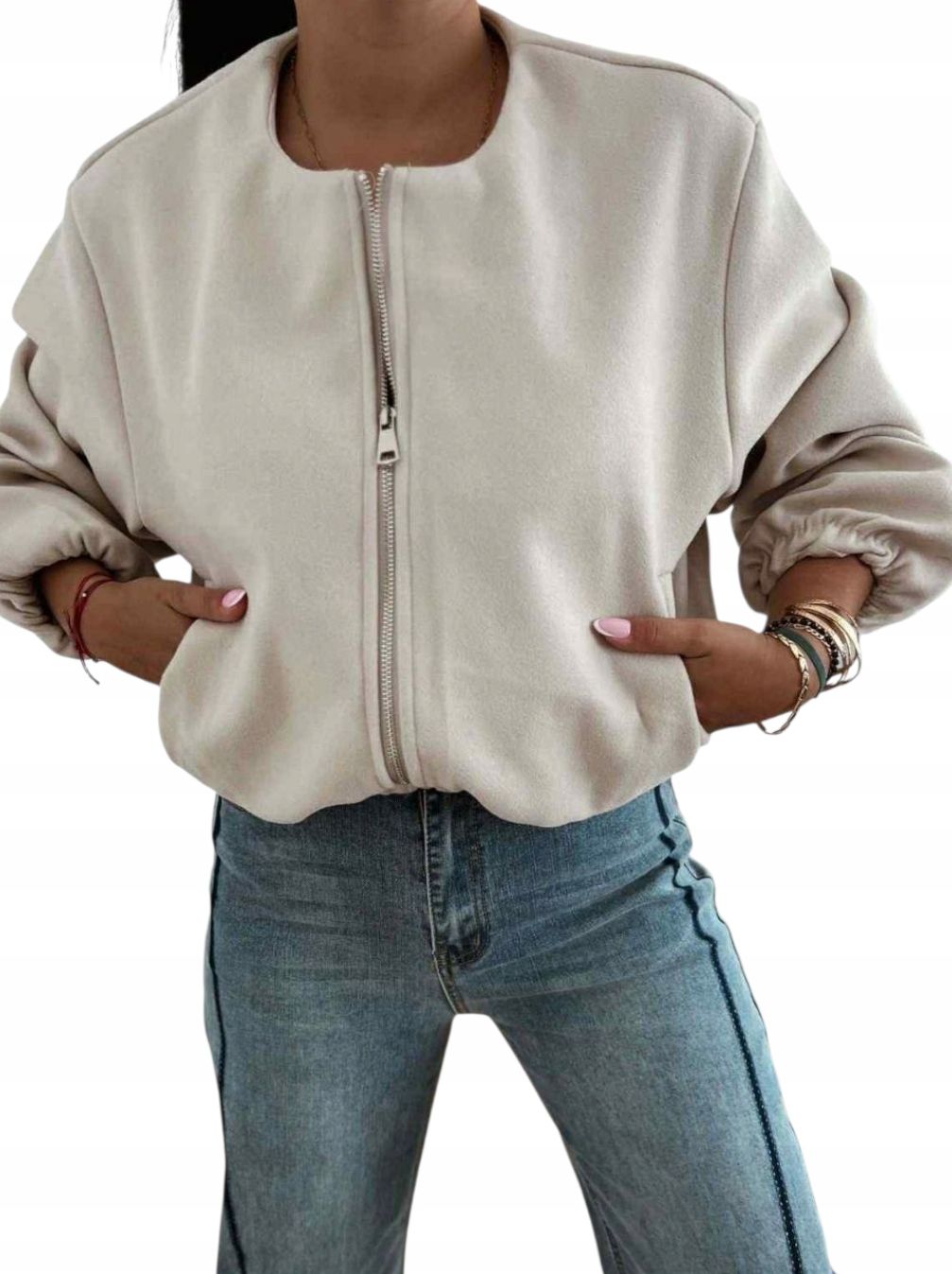  Elegantiškas bomber stiliaus striukė striukė rudeninė striukė katana stilingas su užtrauktuku uni