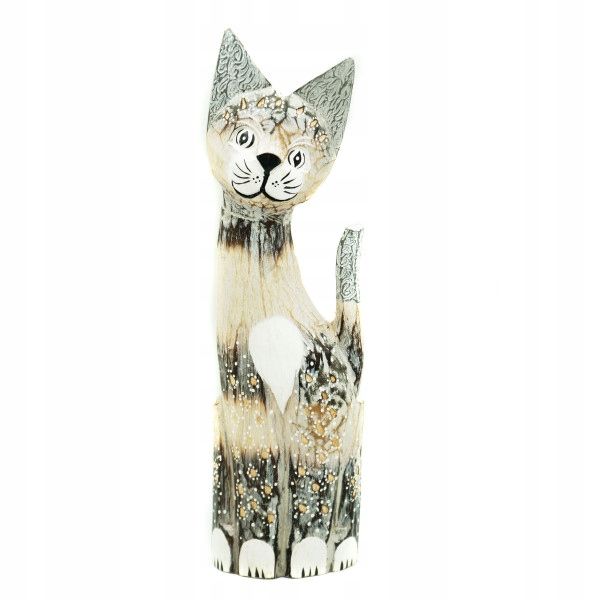  Katze kätzchen holzfigur wunderschön einzigartig dekoration oder geschenk 30cm