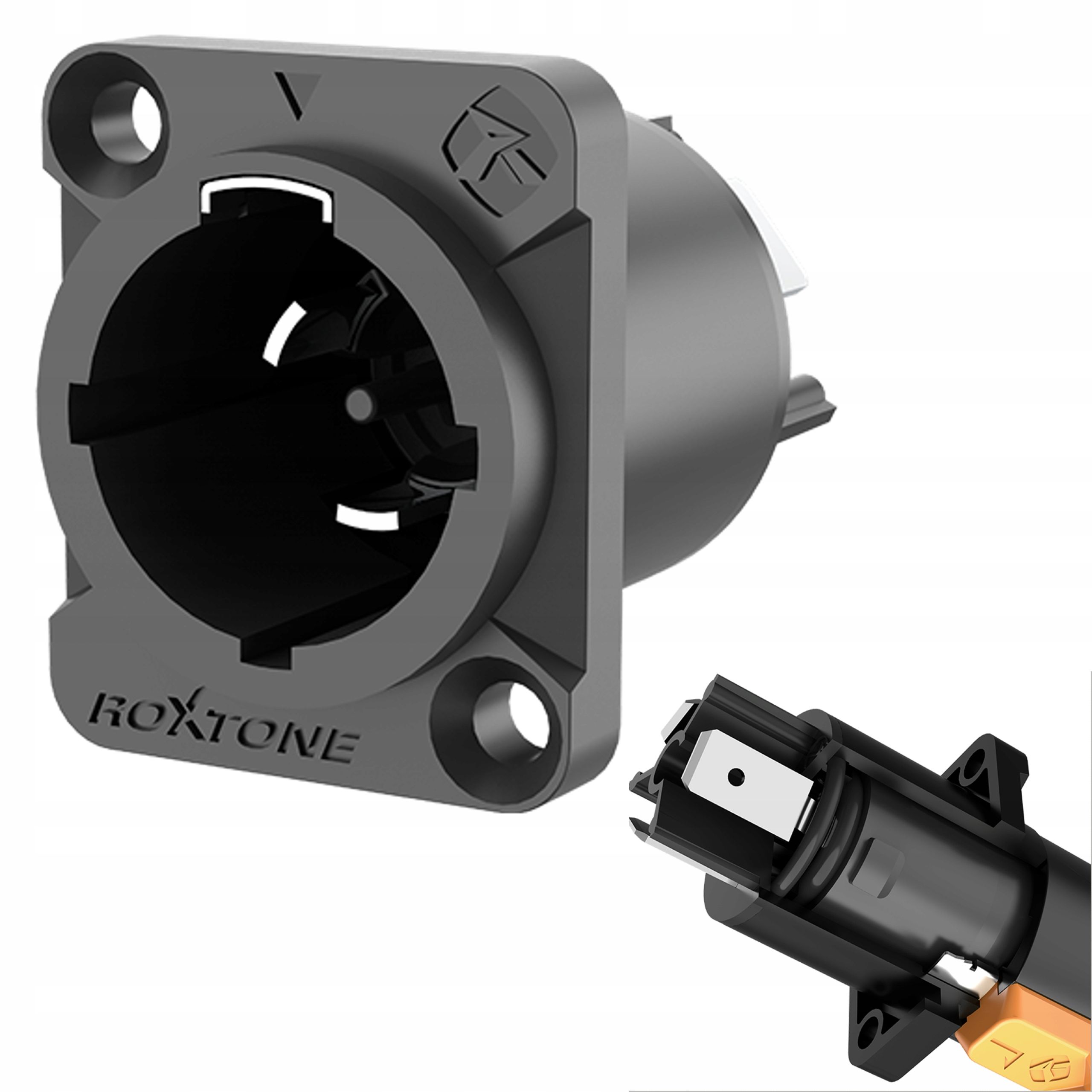 Kištukas xlr su kabeliu 3 pin tvirtas metalinis nikeliuotas roxtone rx3mp-bt
