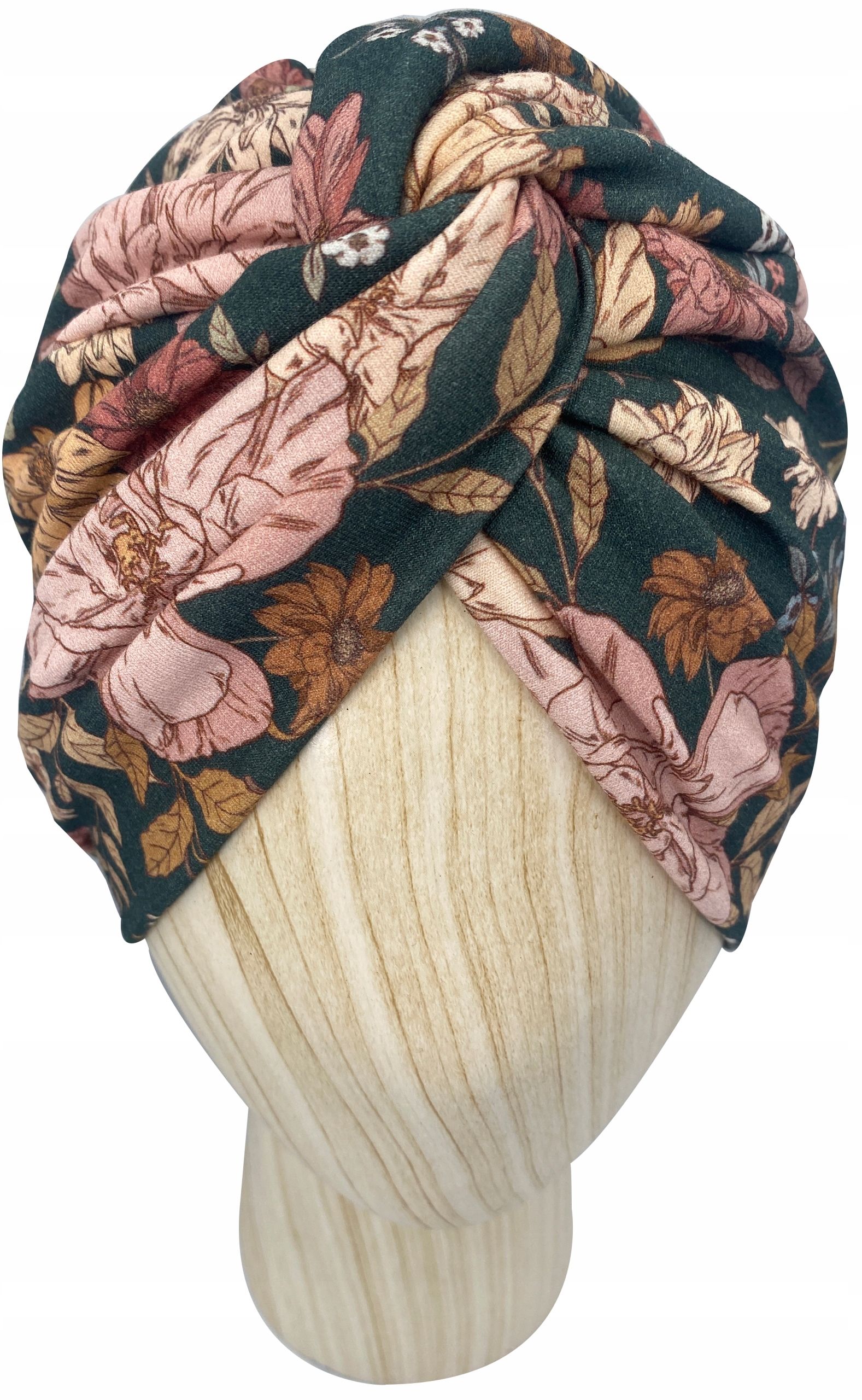  Mütze turban twist jersey baumwolle green lines onkologie